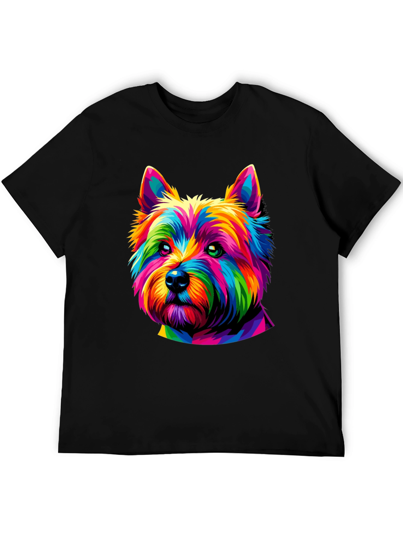 Rainbow Dog Graphic Tee - Mens Black T-Shirt