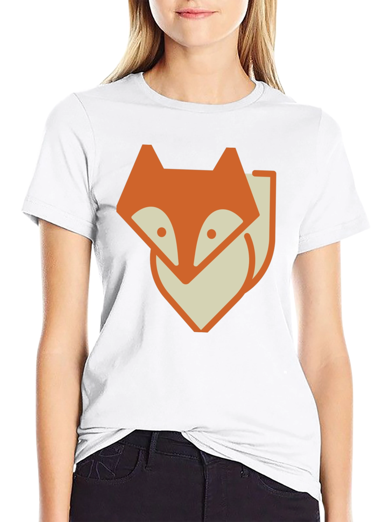 Fox Graphic Print Tee - Stylish Black T-Shirt