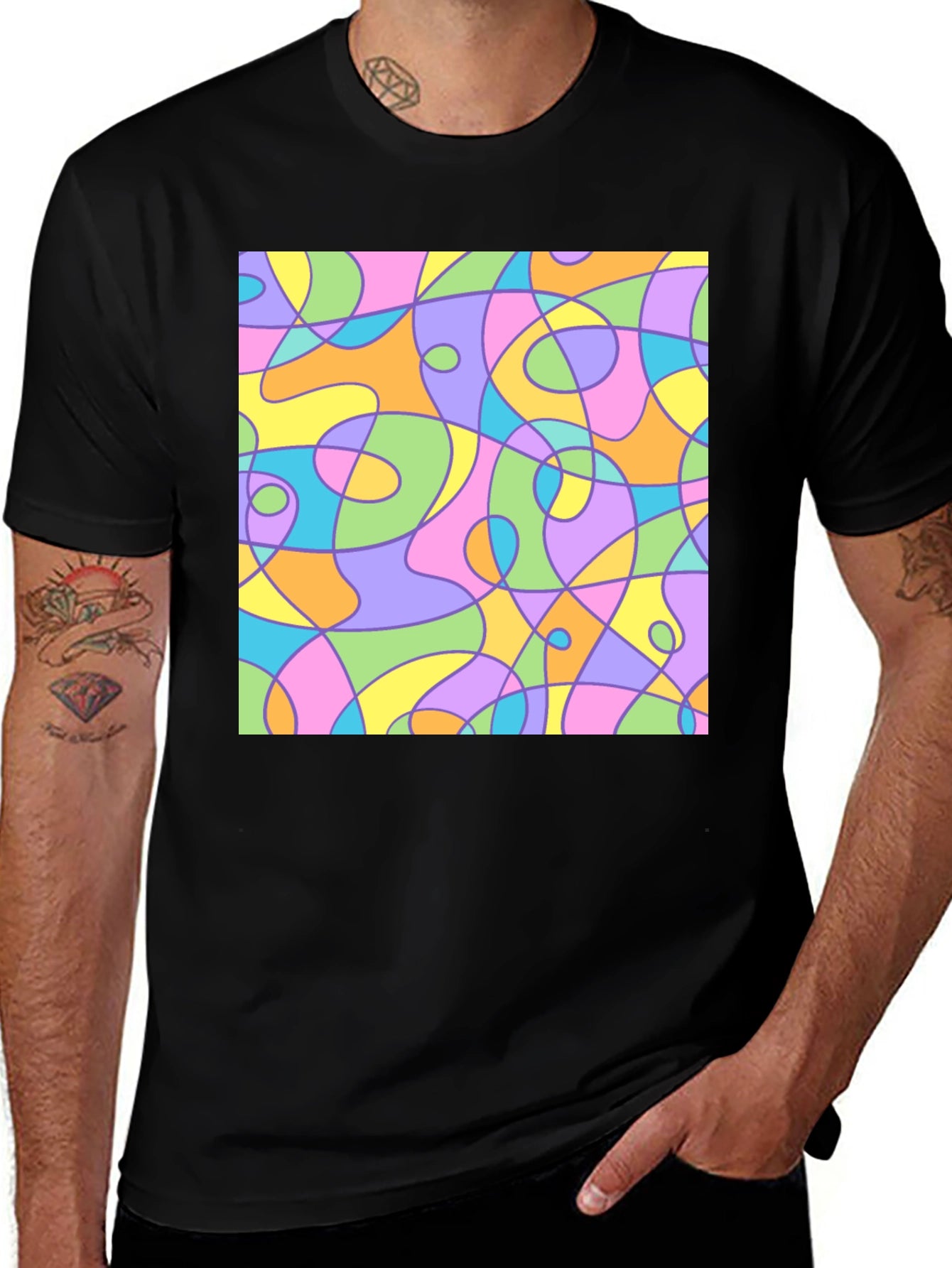 Abstract Art Black T-Shirt