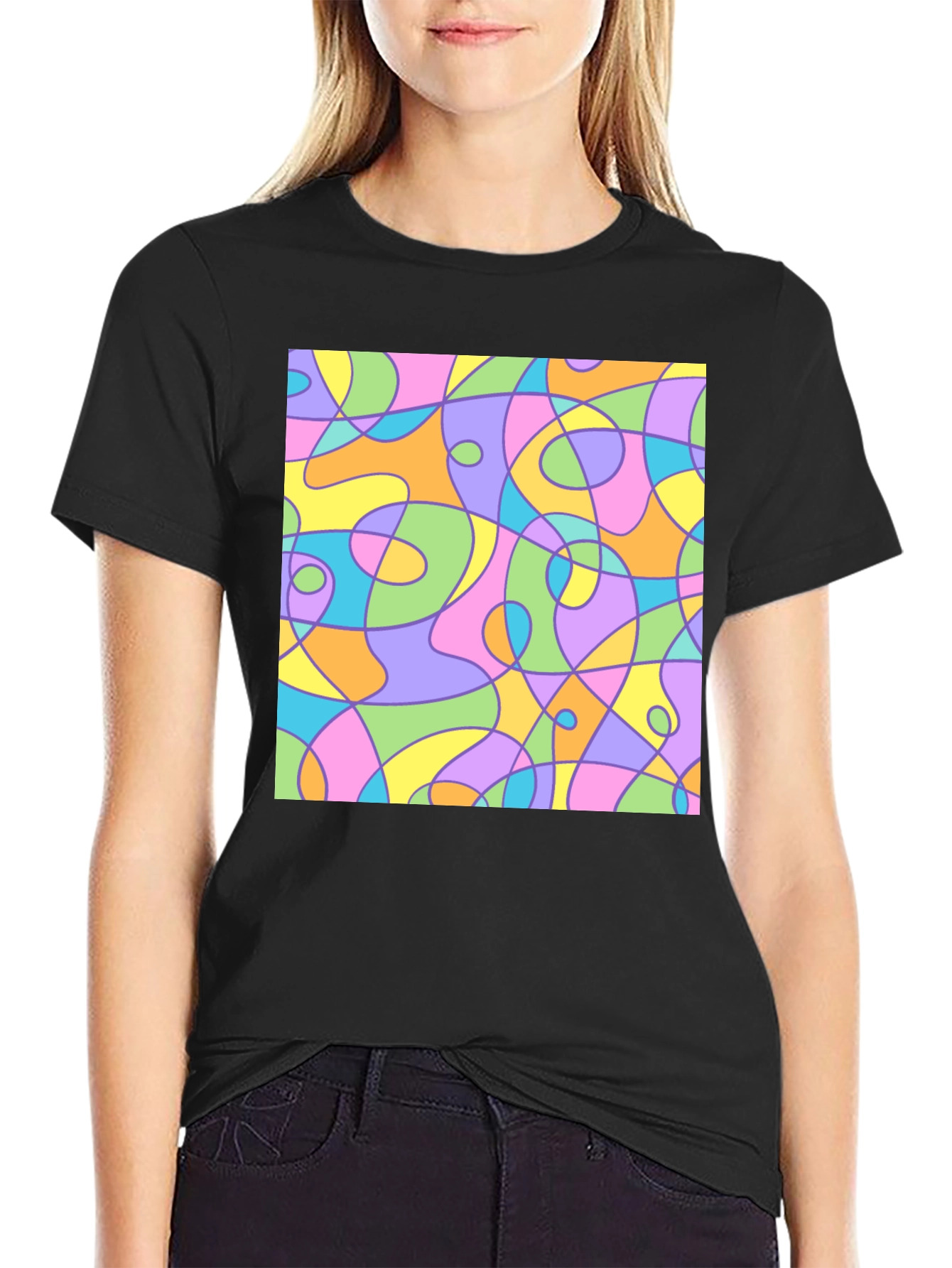 Abstract Art Black T-Shirt