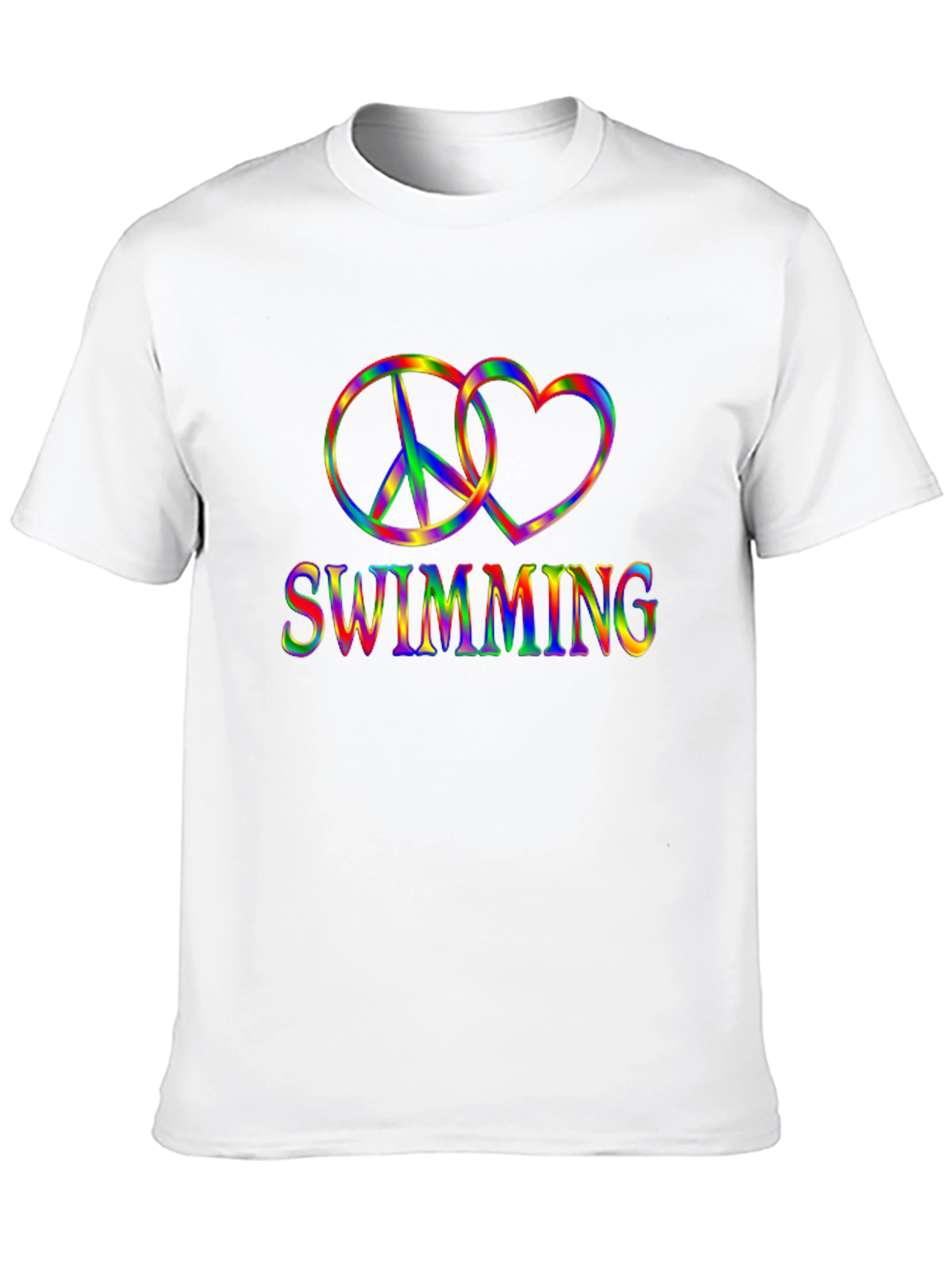 Rainbow Swimming Peace and Love T-Shirt
