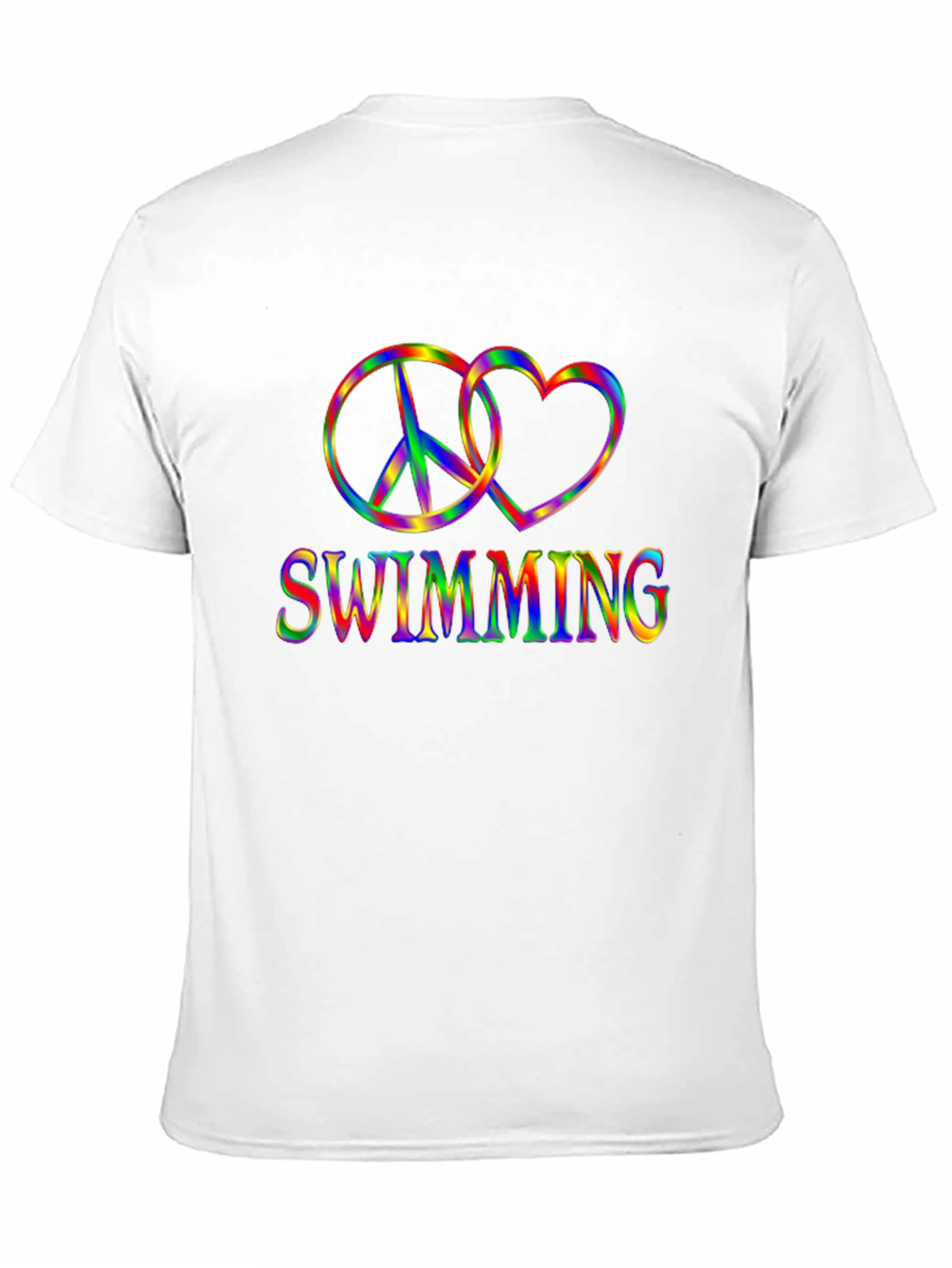 Rainbow Swimming Peace and Love T-Shirt