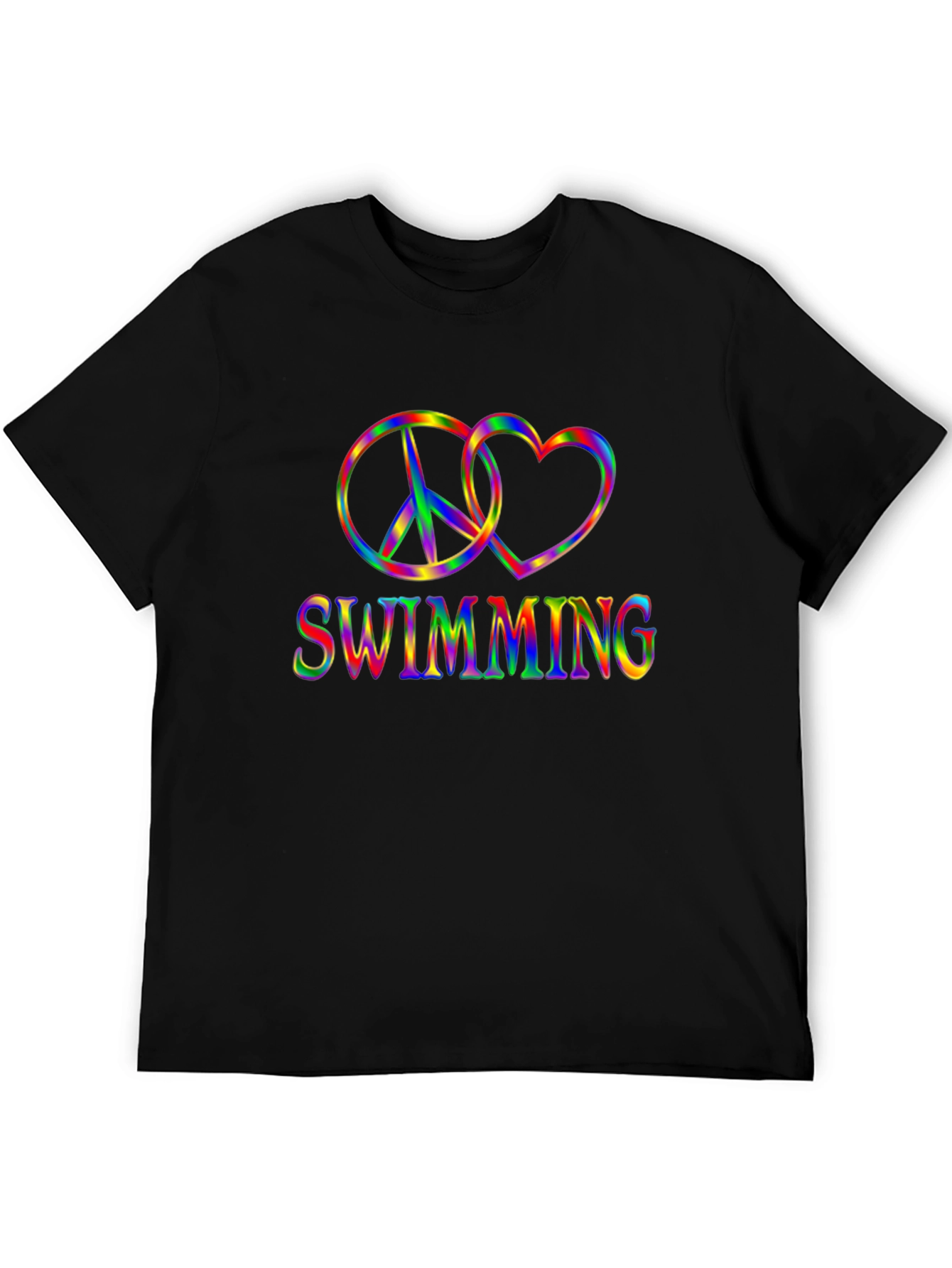 Rainbow Swimming Peace and Love T-Shirt
