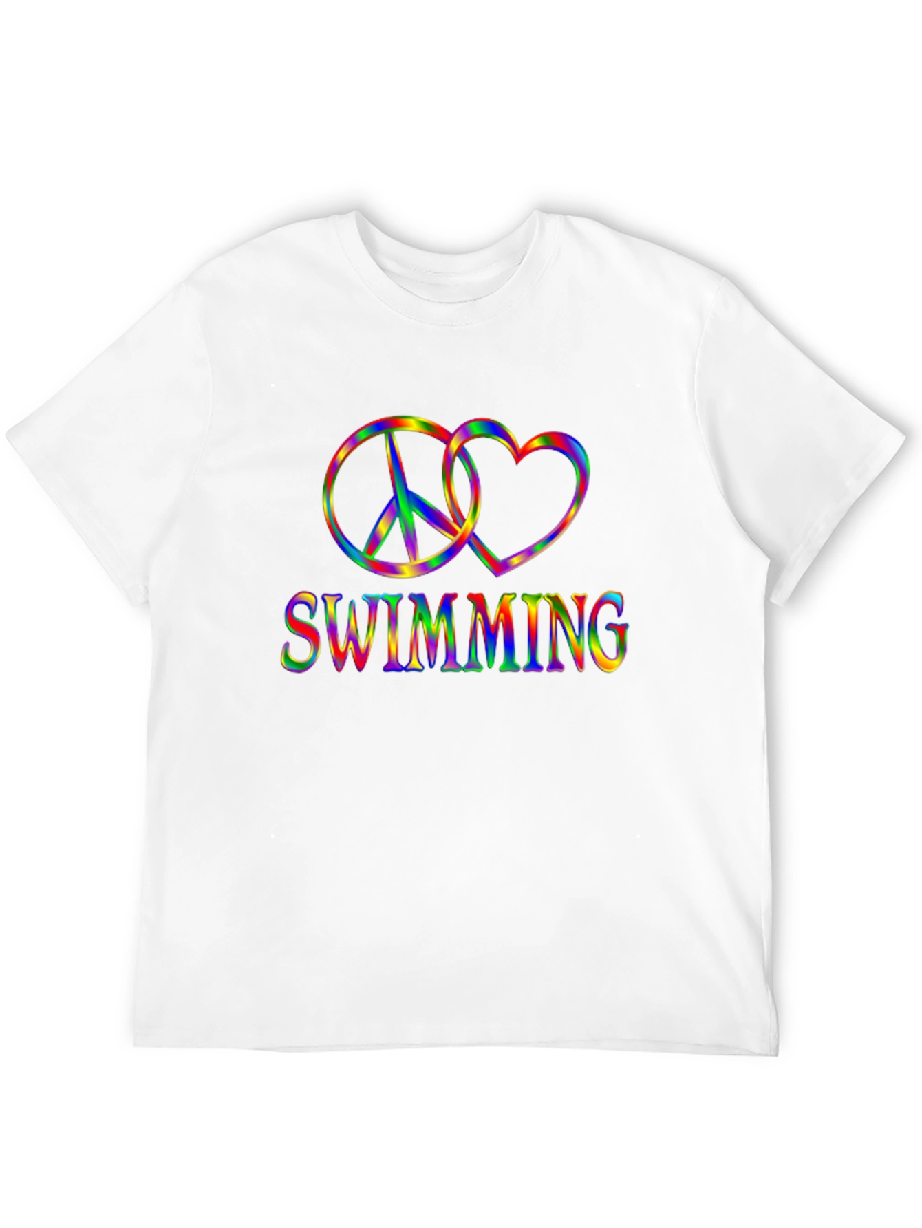 Rainbow Swimming Peace and Love T-Shirt