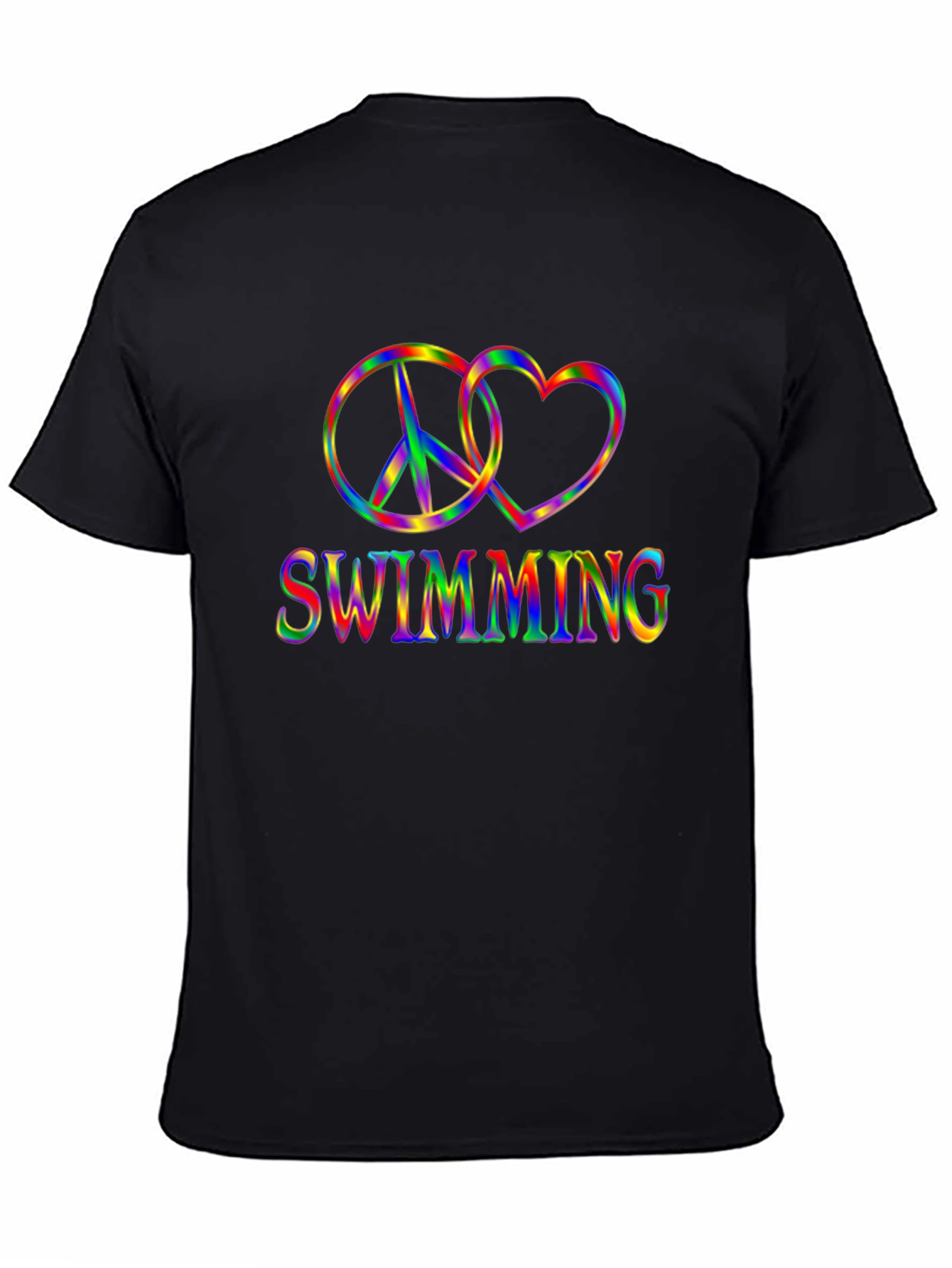 Rainbow Swimming Peace and Love T-Shirt
