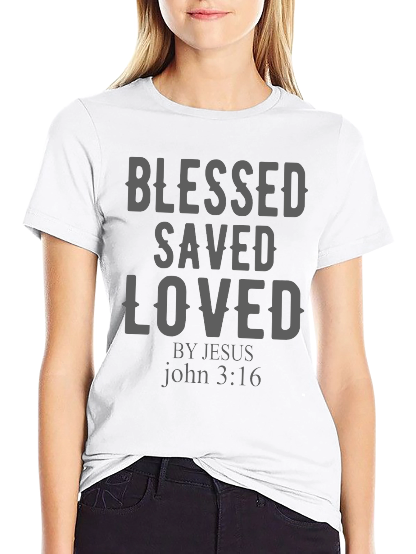 Blessed Saved Loved Christian T-Shirt