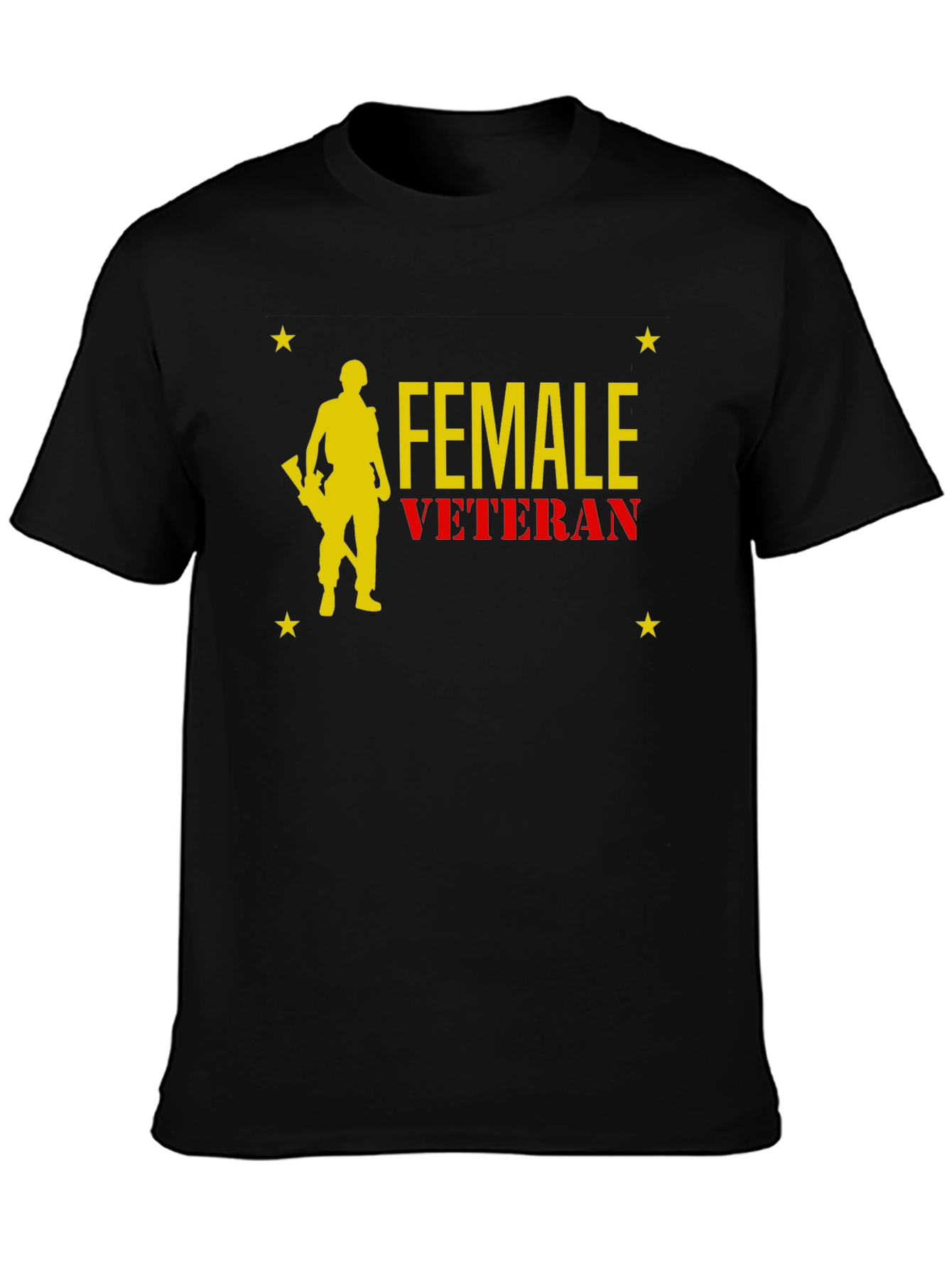 Female Veteran Graphic T-Shirt - Black