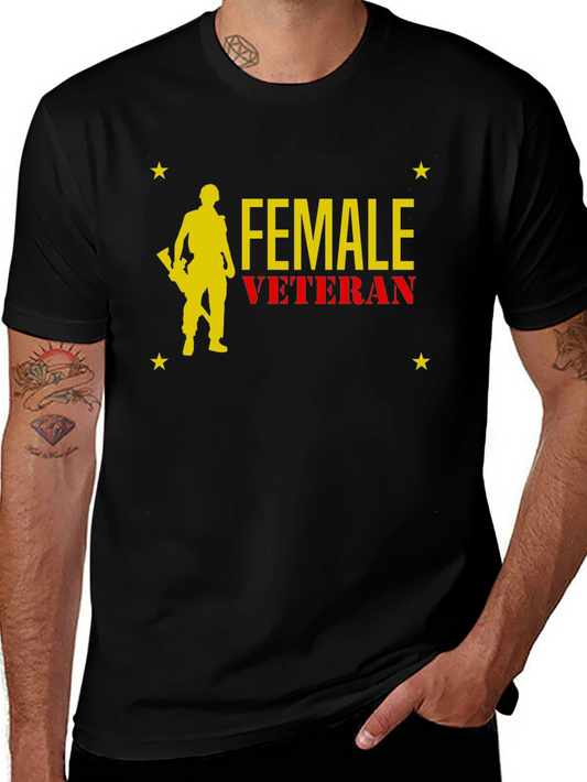 Female Veteran Graphic T-Shirt - Black