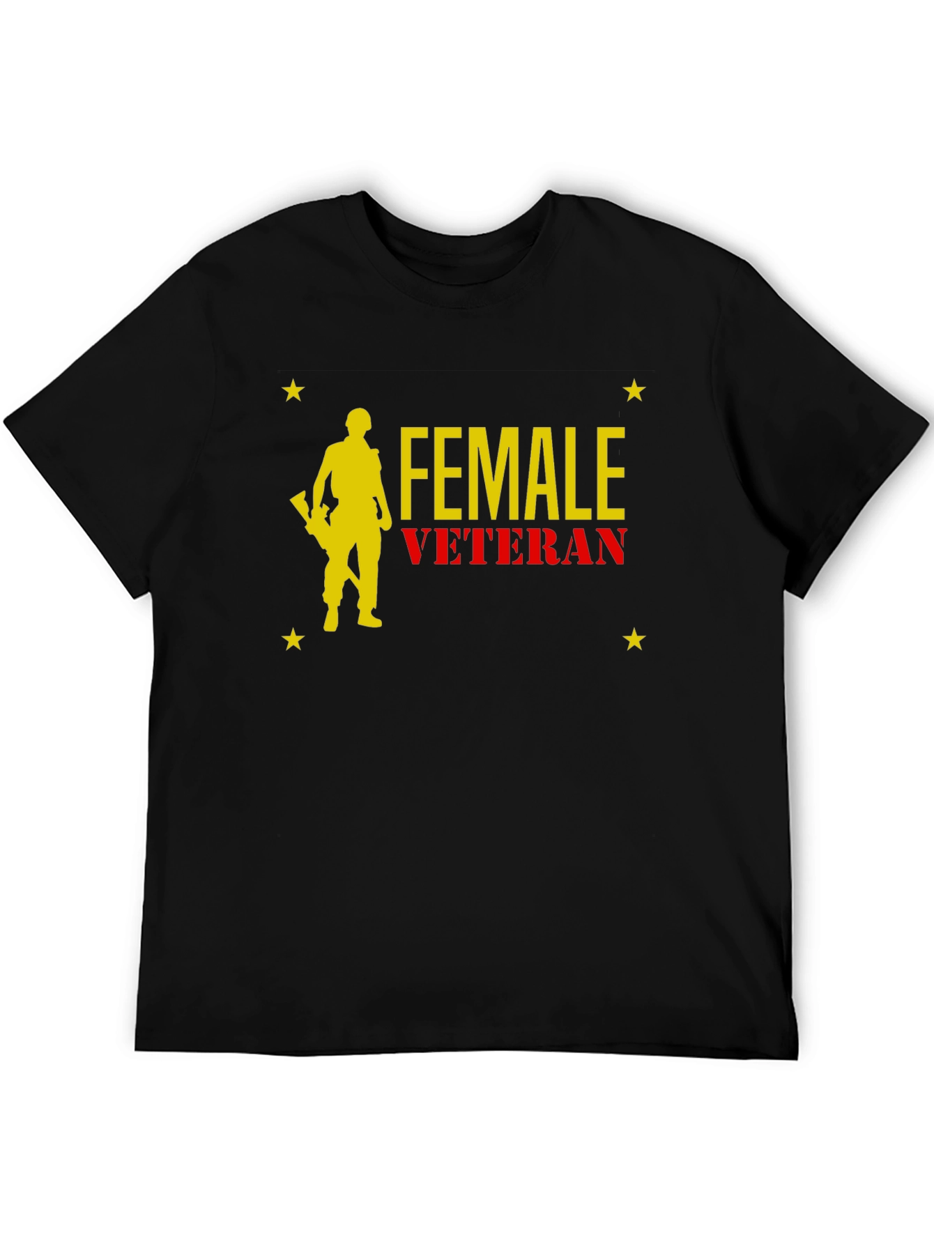 Female Veteran Graphic T-Shirt - Black
