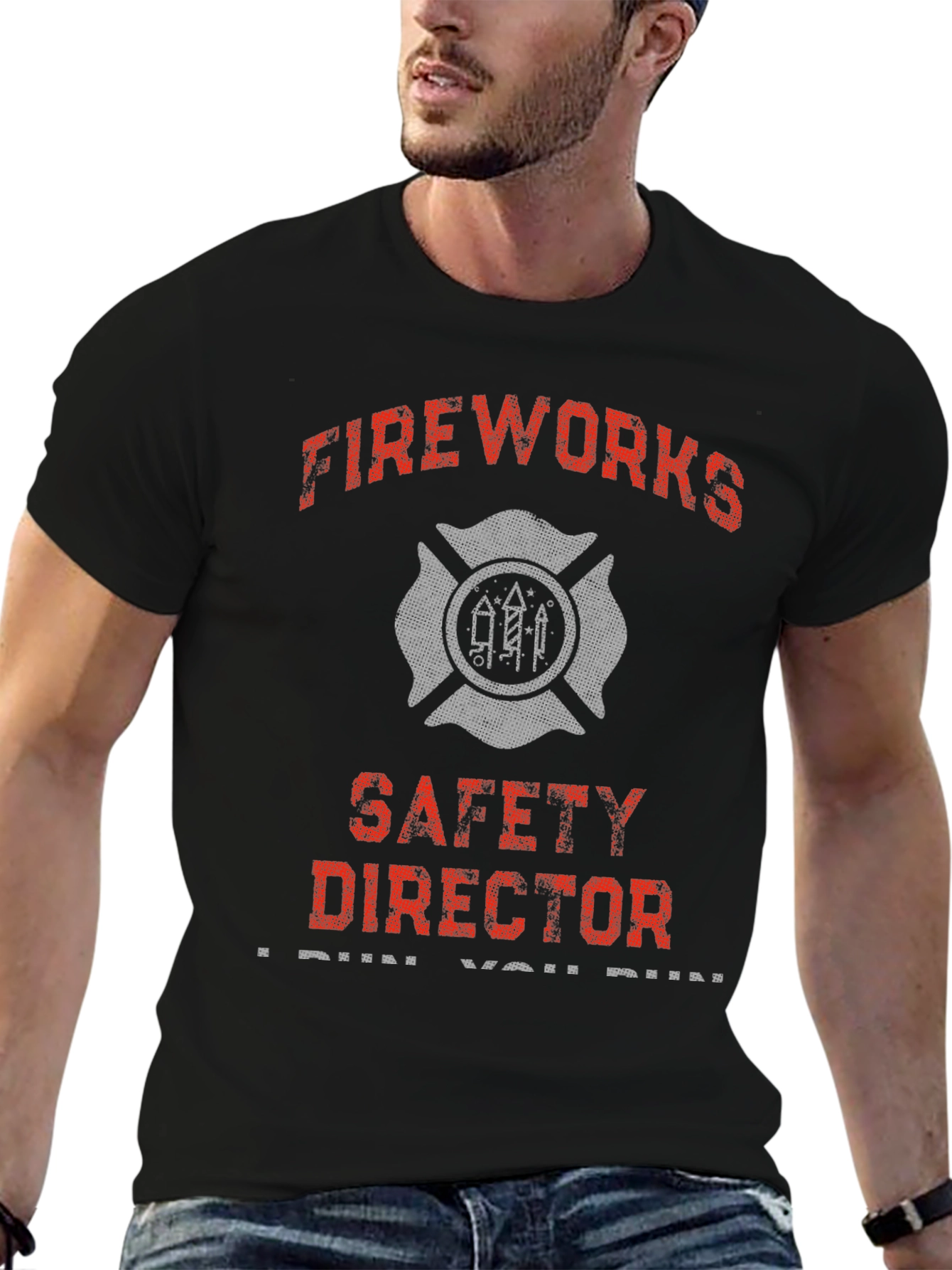 Fireworks Safety Director Novelty Graphic T-Shirt