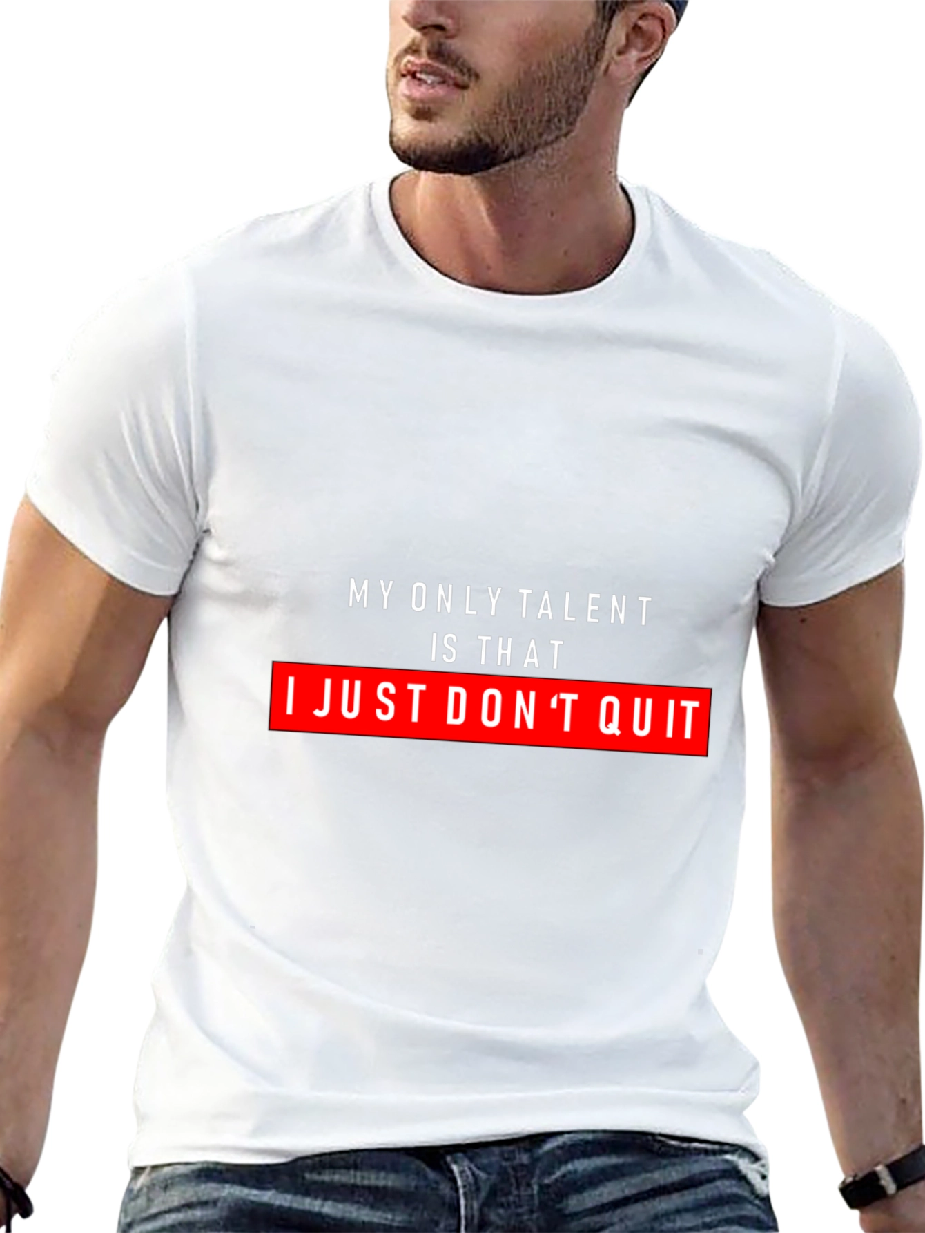 Never Quit T-Shirt - Motivational Quote Graphic Tee