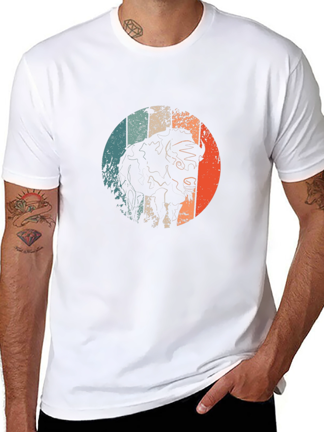 Retro Bison Graphic Tee - Black