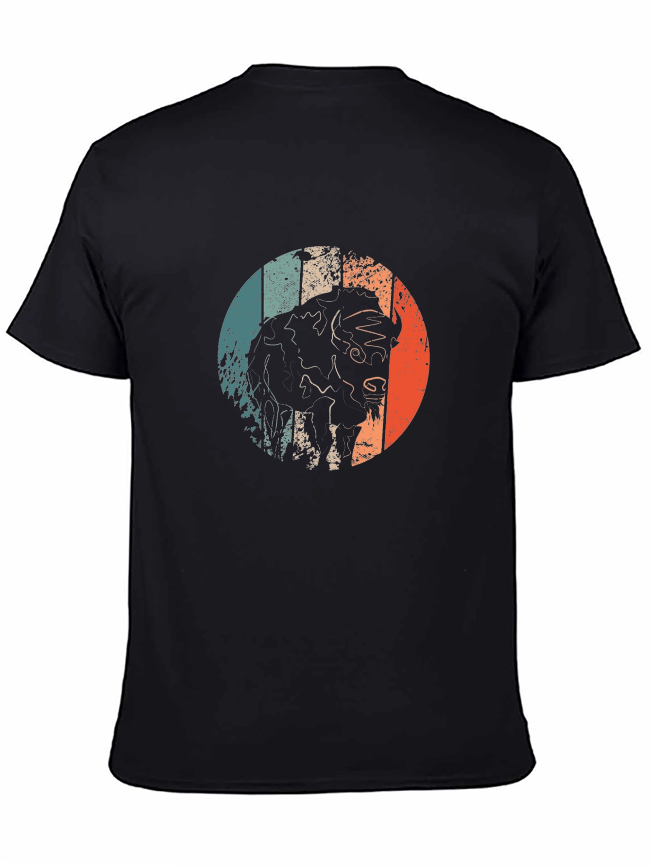 Retro Bison Graphic Tee - Black