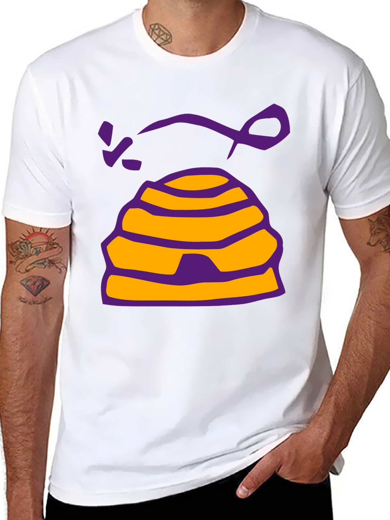 Beehive Graphic T-Shirt - Casual Black Tee