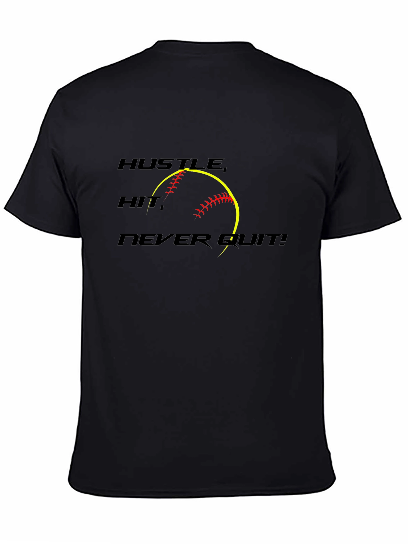 Hustle Hit Never Quit Softball T-Shirt