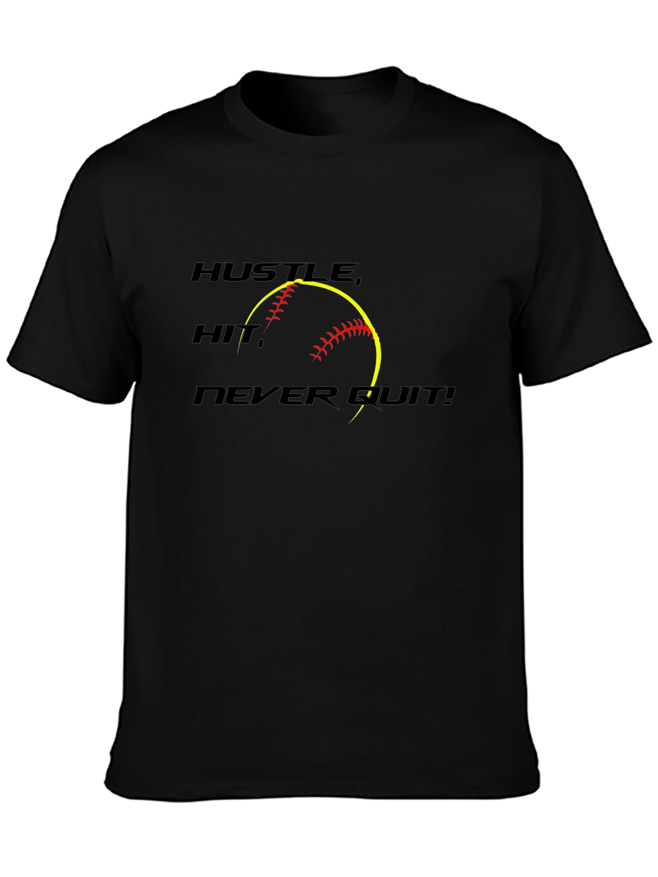 Hustle Hit Never Quit Softball T-Shirt