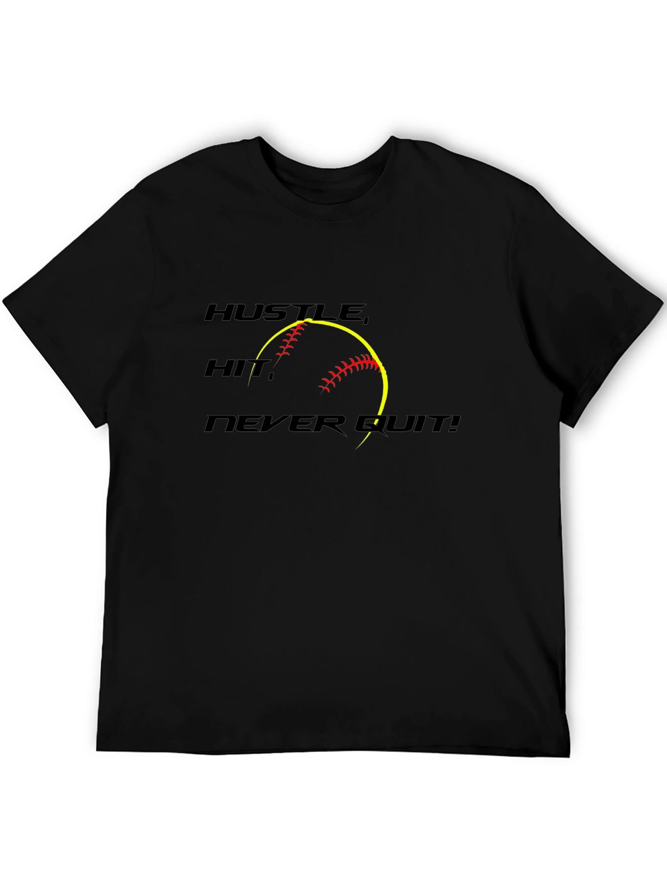 Hustle Hit Never Quit Softball T-Shirt