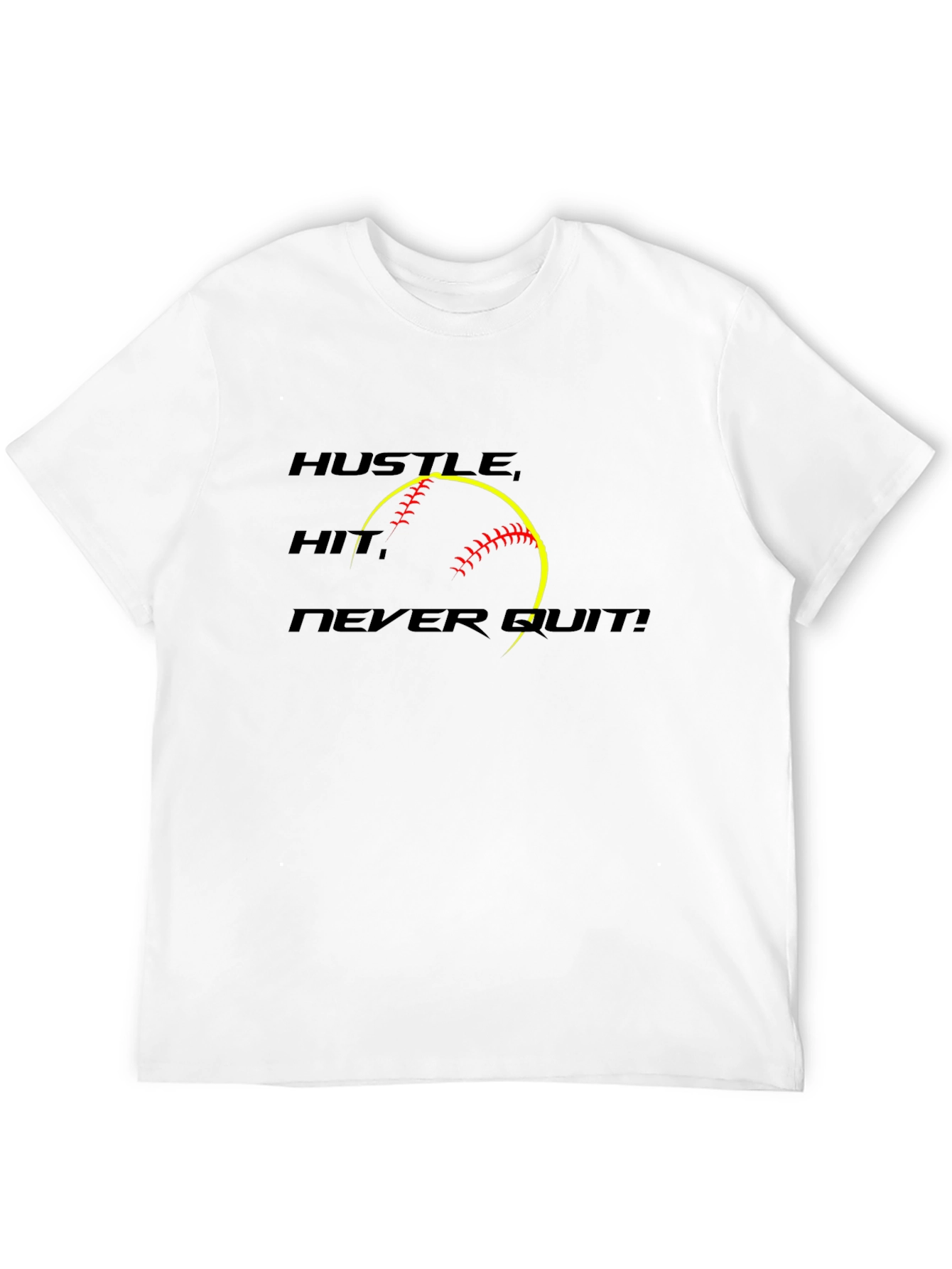 Hustle Hit Never Quit Softball T-Shirt