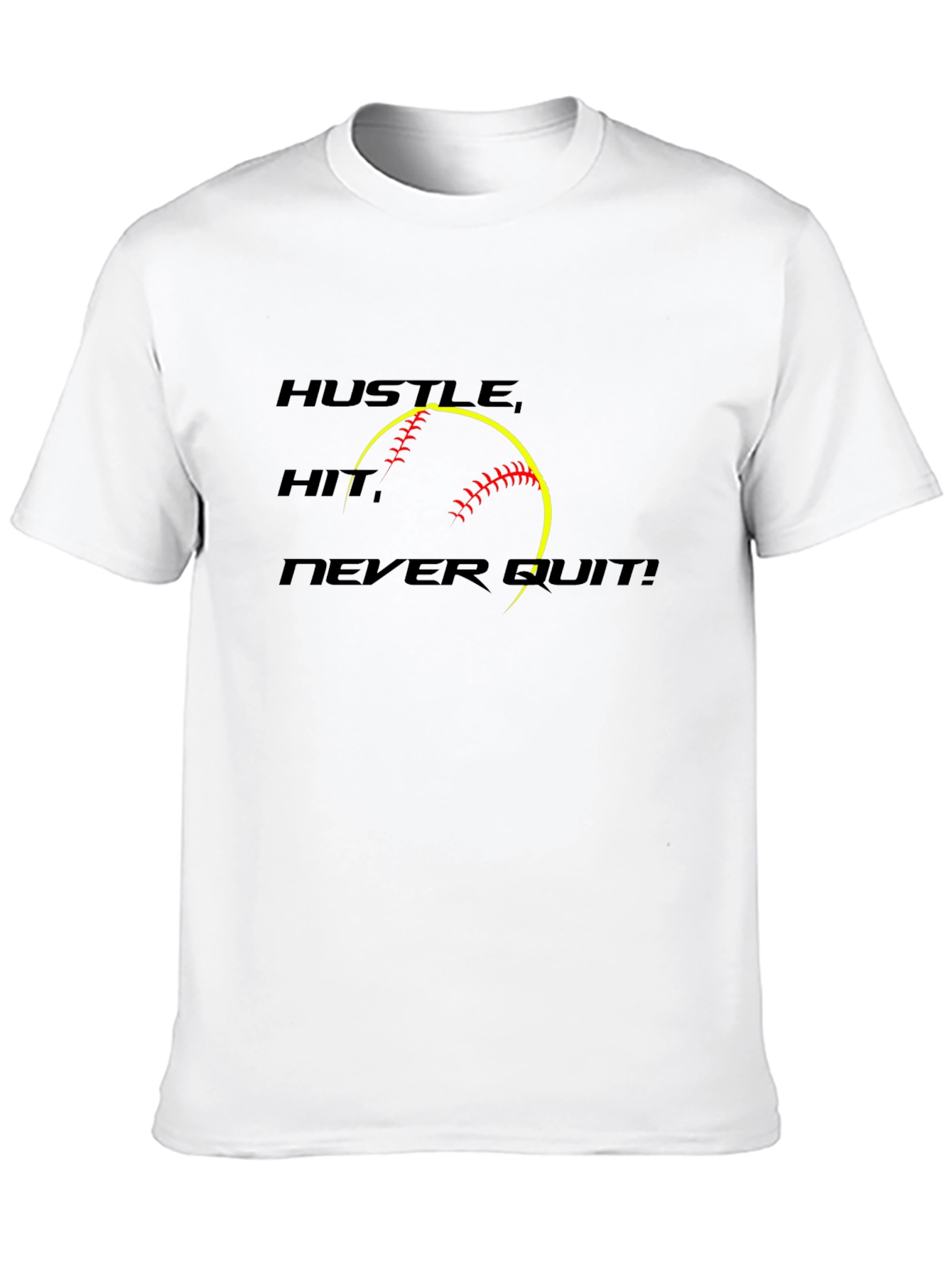Hustle Hit Never Quit Softball T-Shirt