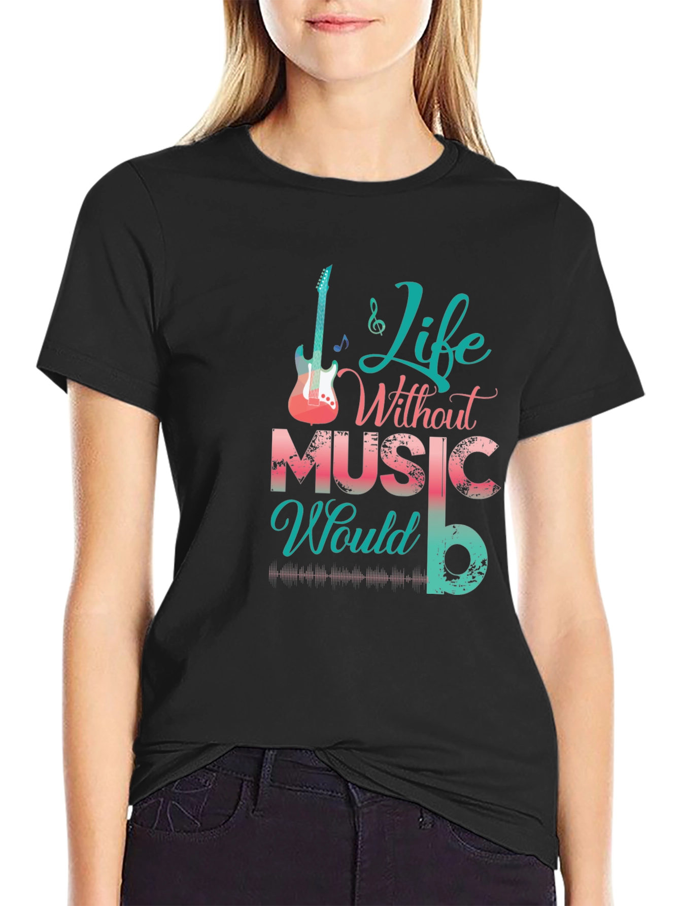Life Without Music Black Graphic Tee