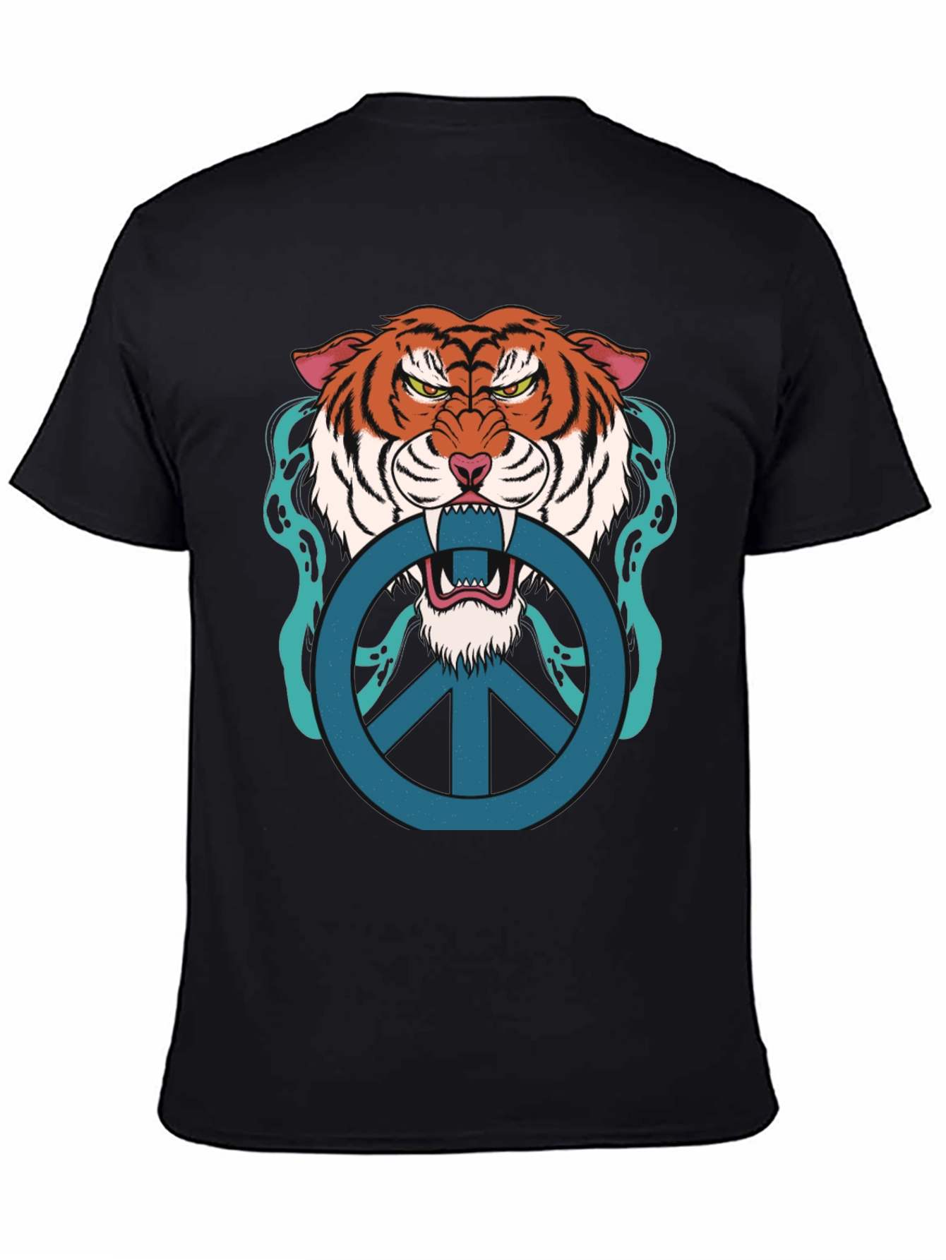 Tiger Peace Sign Graphic T-Shirt