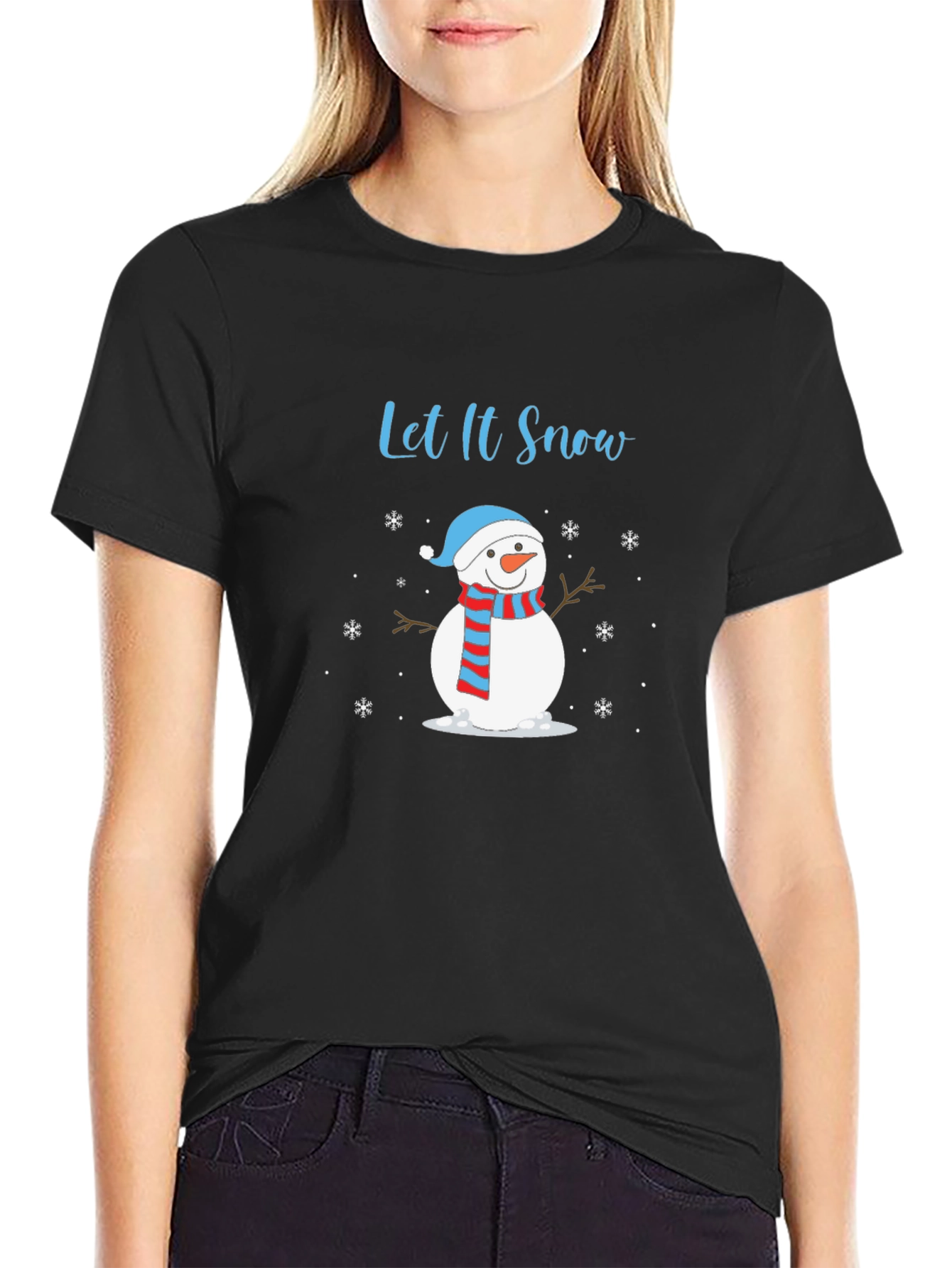 Let It Snow Snowman Graphic Tee - Holiday Style!