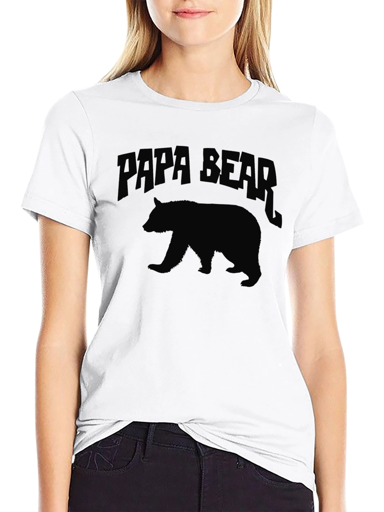 Papa Bear Graphic T-Shirt - Black Crew Neck Tee