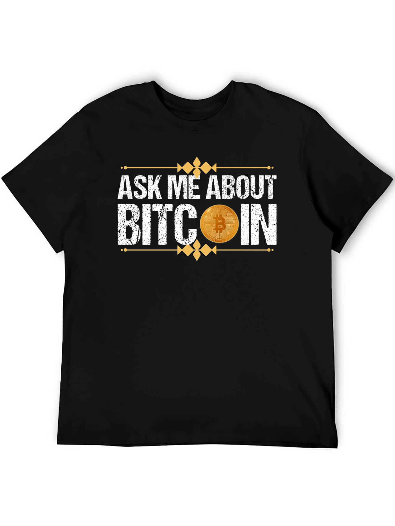 Ask Me About Bitcoin Black T-Shirt Crypto Currency Tee