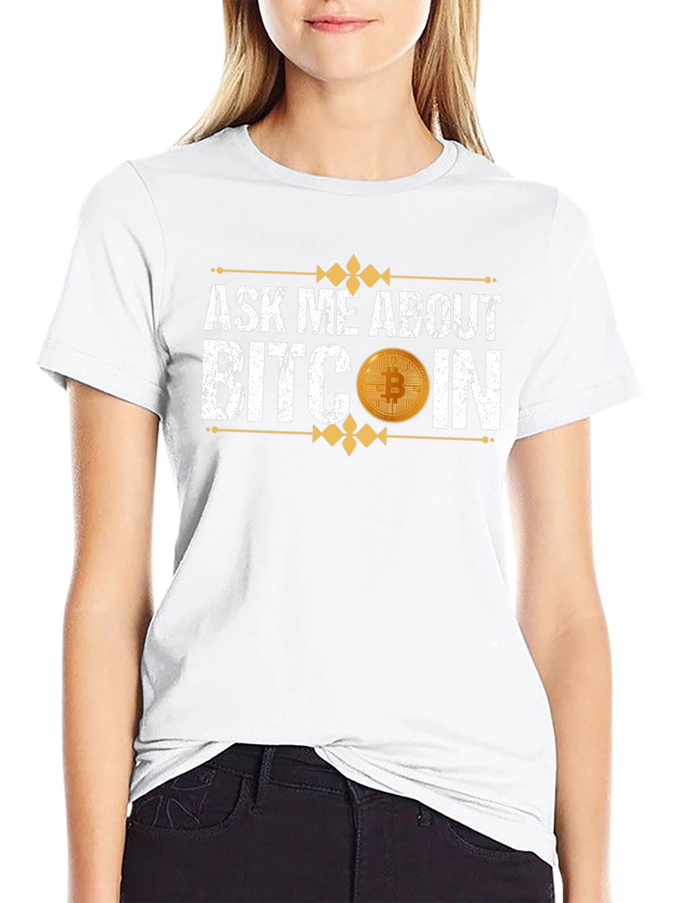 Ask Me About Bitcoin Black T-Shirt Crypto Currency Tee