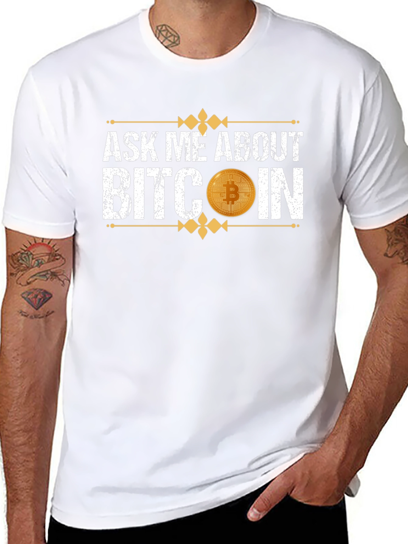 Ask Me About Bitcoin Black T-Shirt Crypto Currency Tee