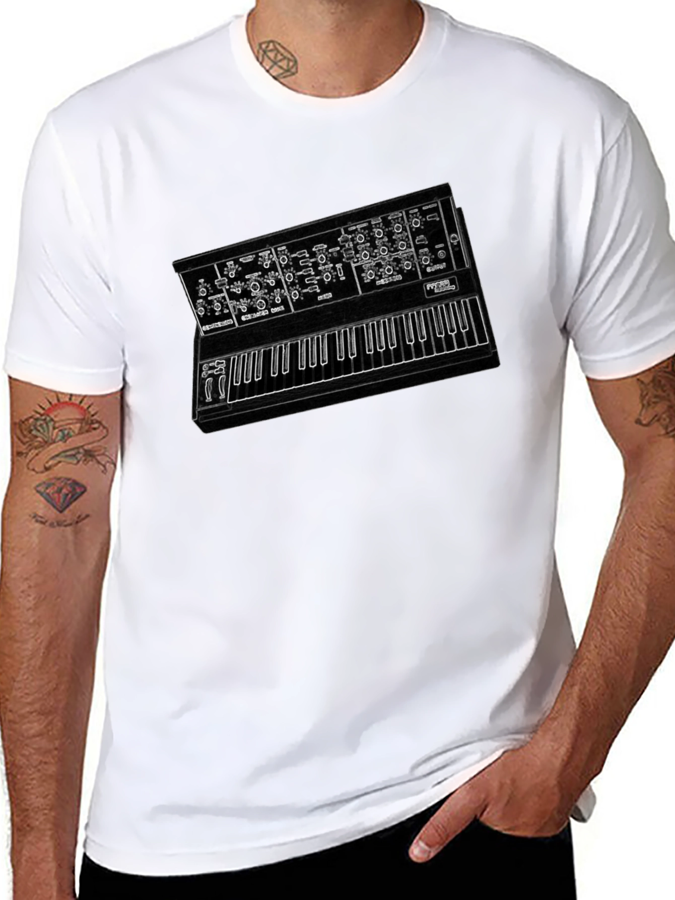 Synthesizer Graphic Tee - Music Lover T-Shirt