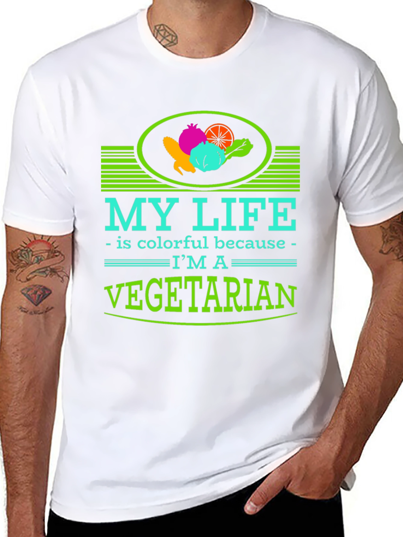 Colorful Vegetarian Lifestyle T-Shirt