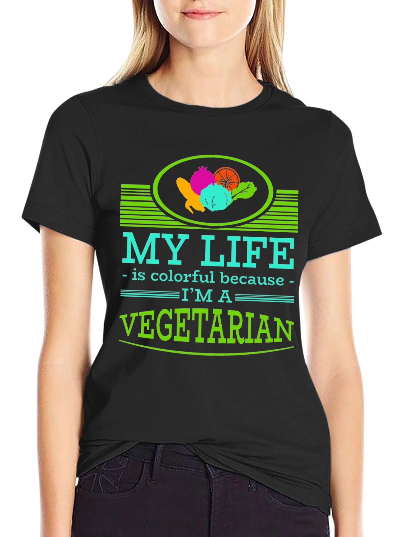 Colorful Vegetarian Lifestyle T-Shirt