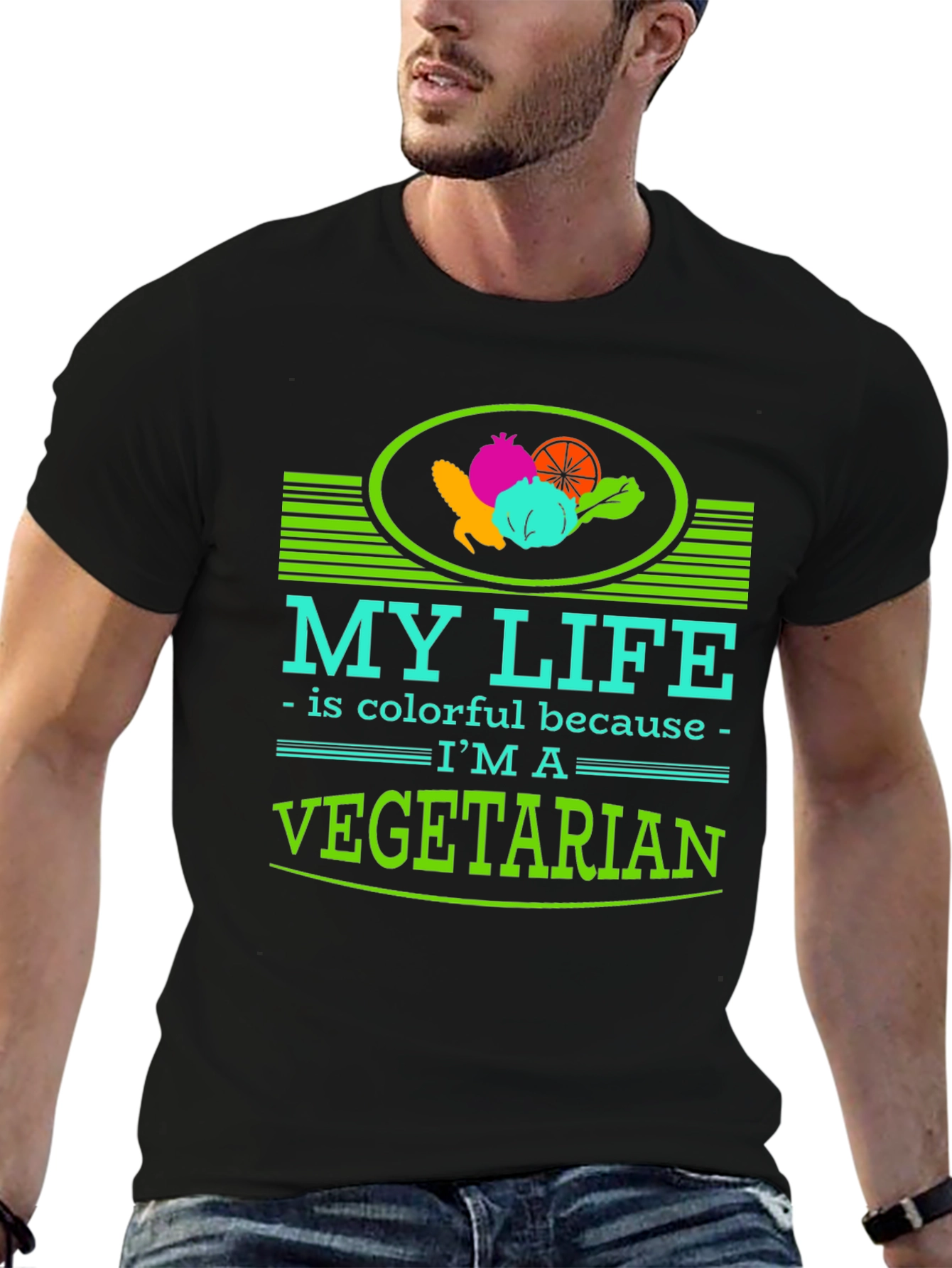Colorful Vegetarian Lifestyle T-Shirt