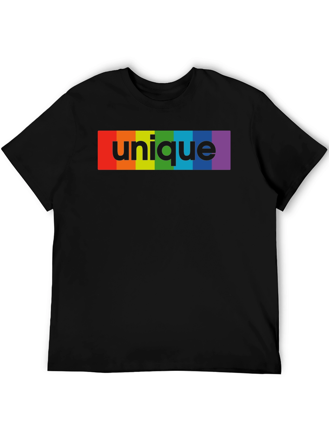 Unique Rainbow Graphic Black T-Shirt