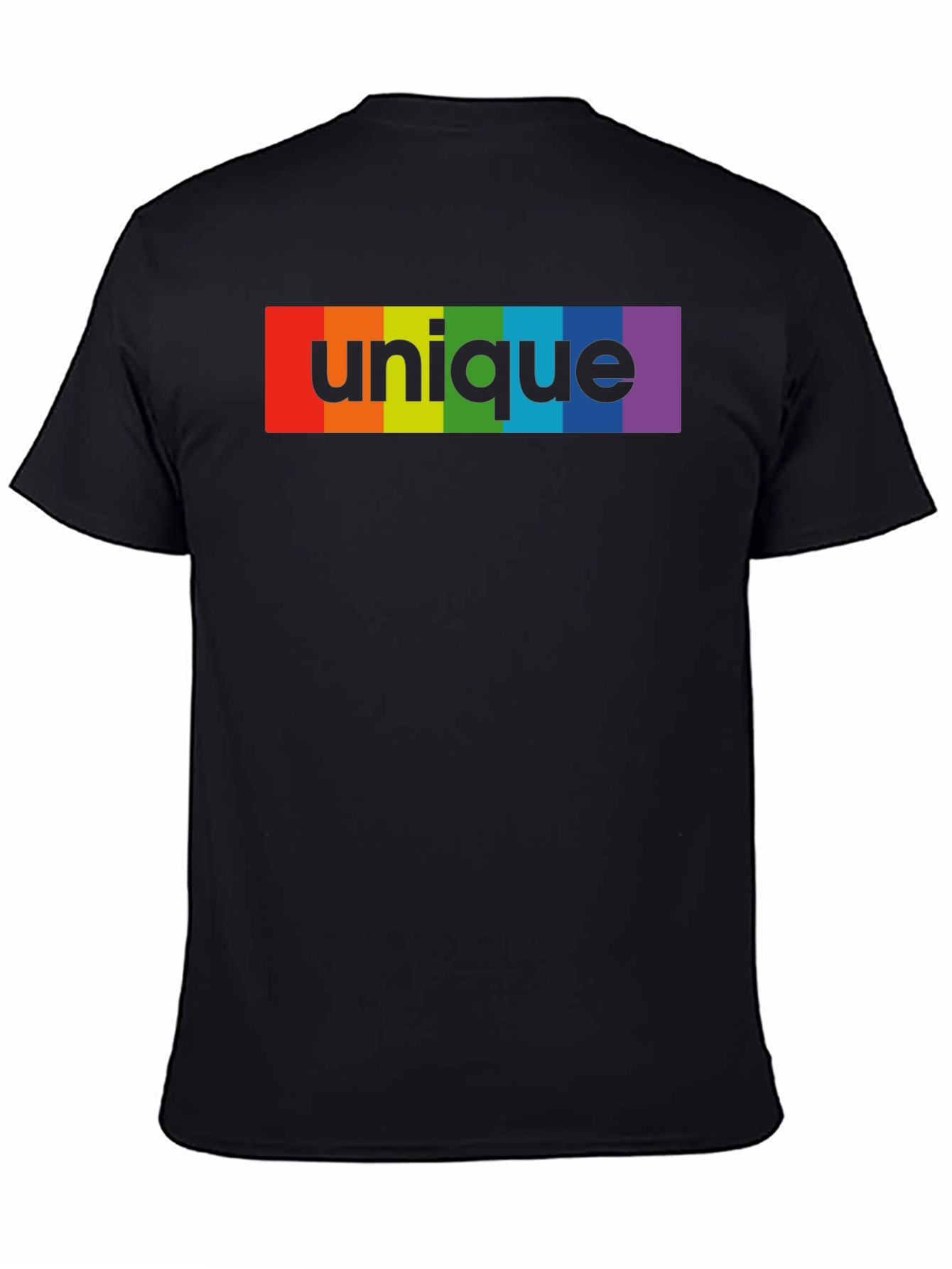 Unique Rainbow Graphic Black T-Shirt
