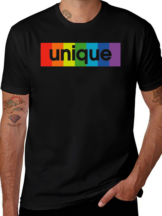 Unique Rainbow Graphic Black T-Shirt