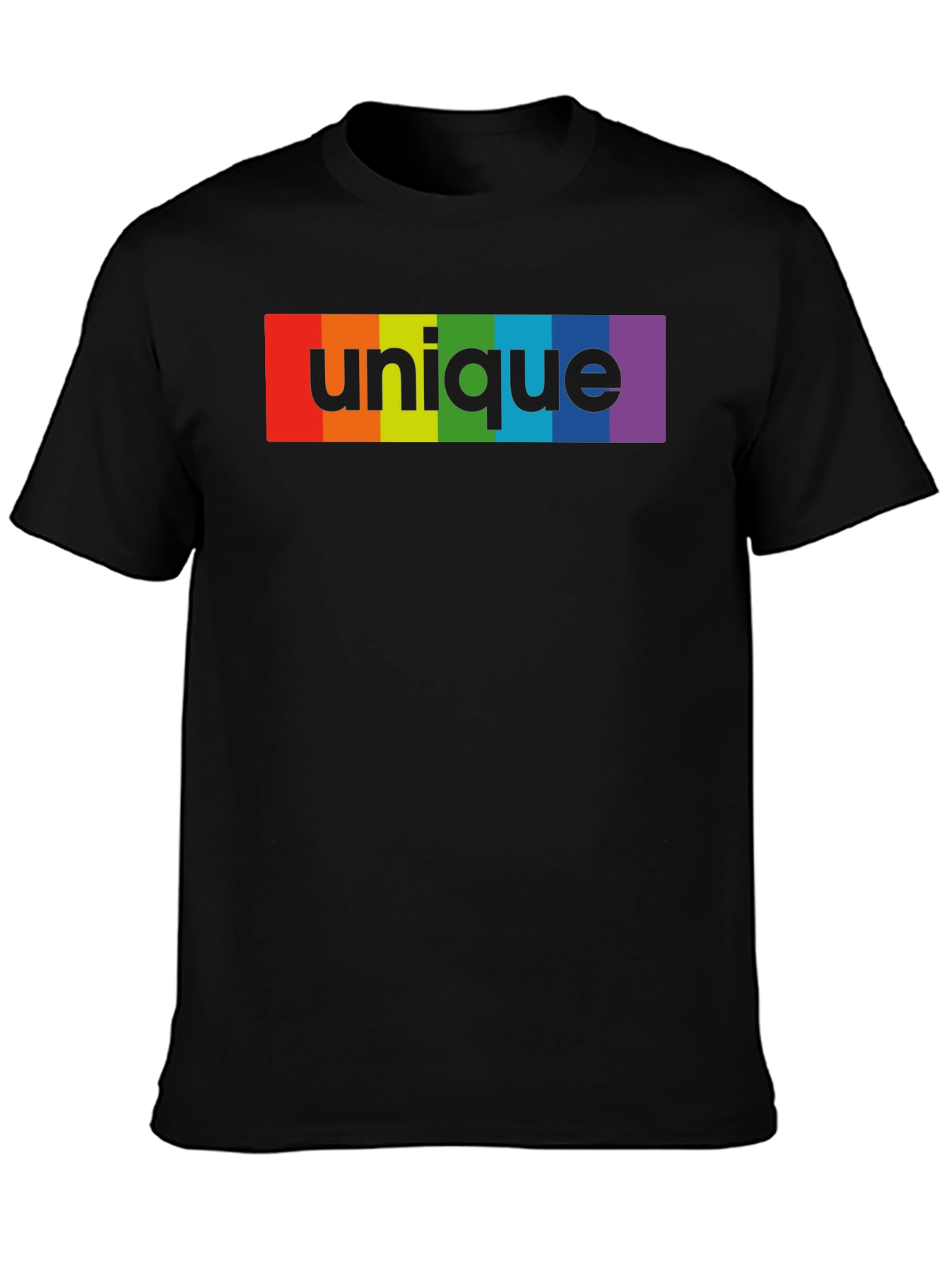 Unique Rainbow Graphic Black T-Shirt