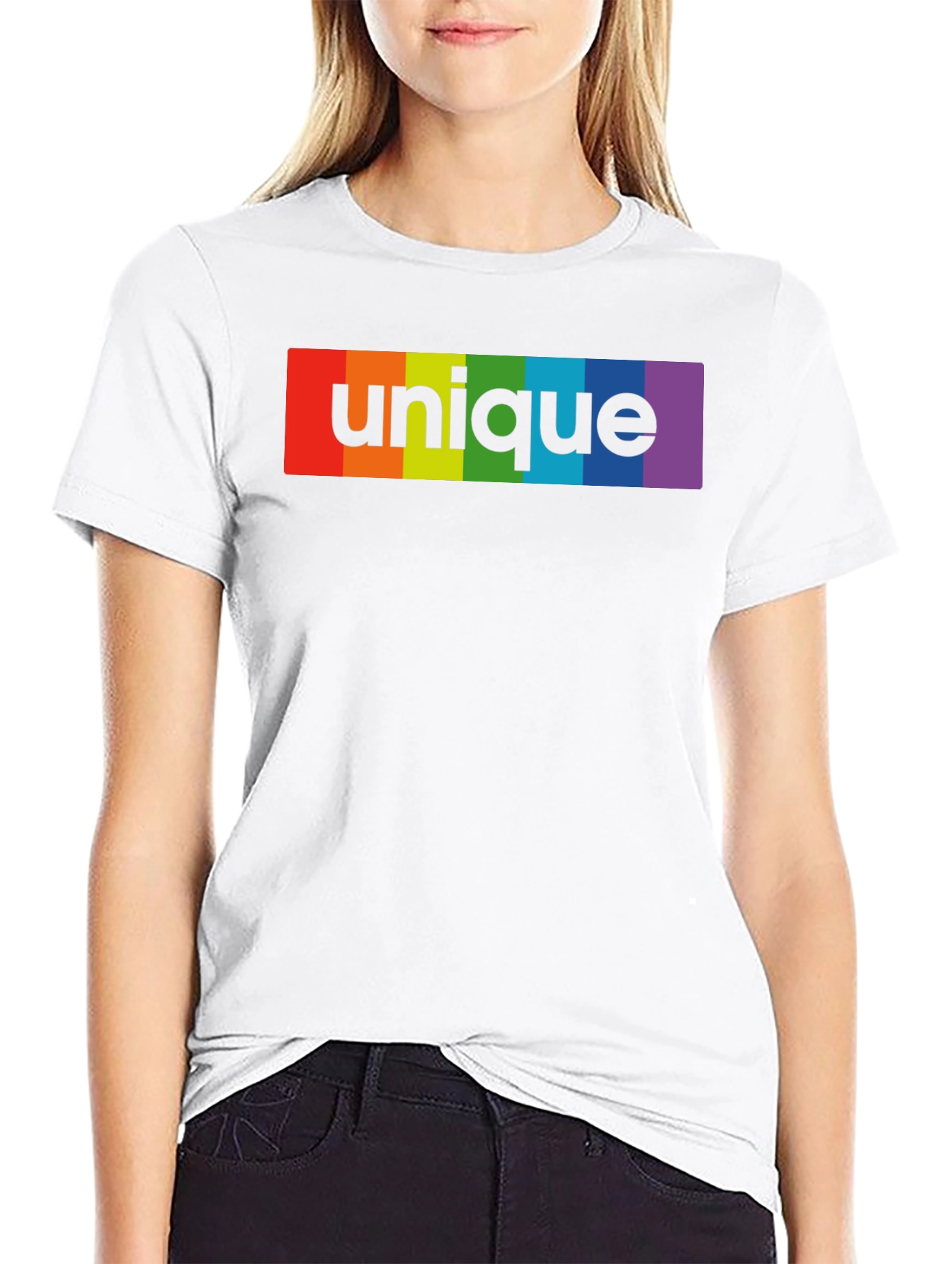Unique Rainbow Graphic Black T-Shirt