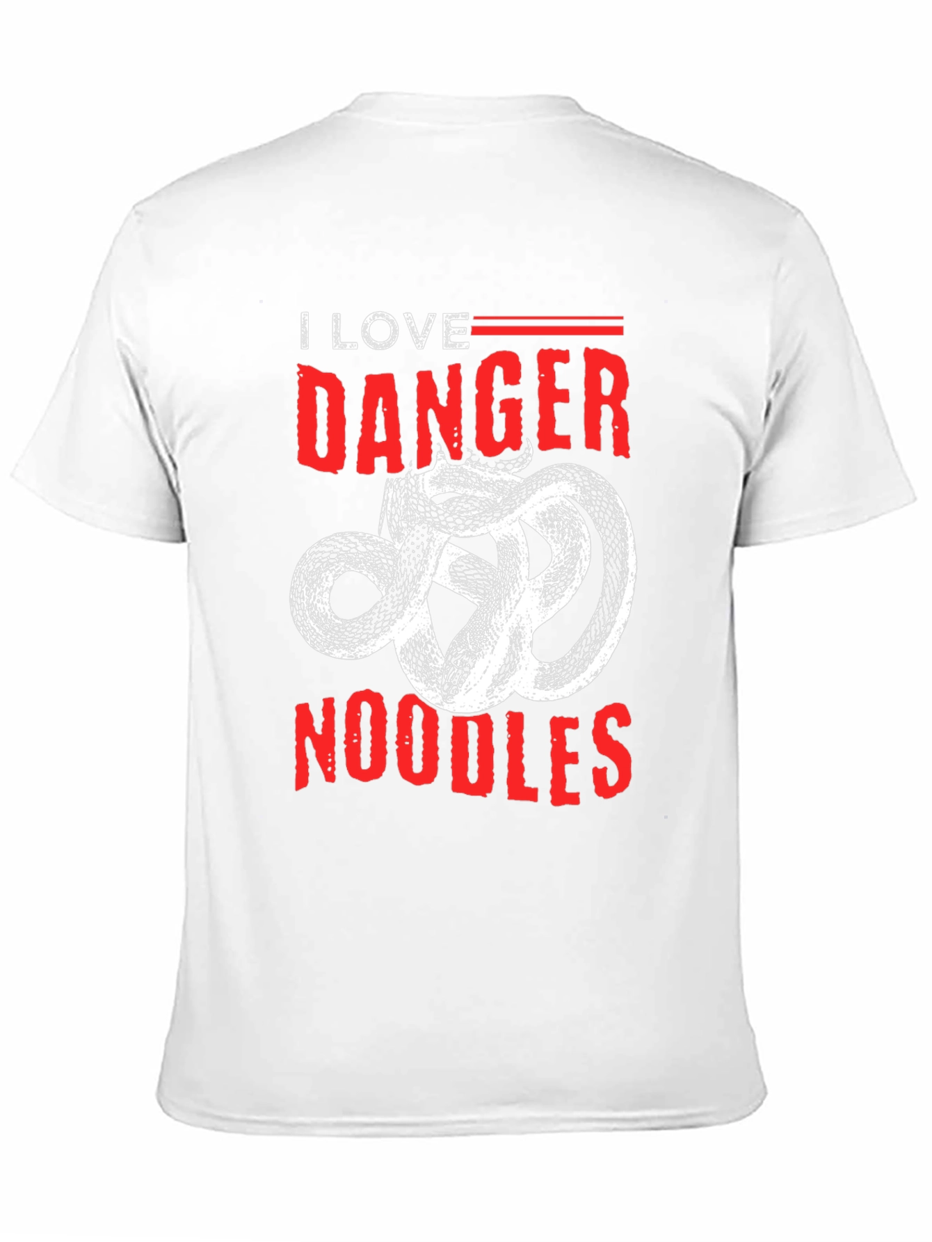 I Love Danger Noodles T-Shirt - Snake Graphic Tee