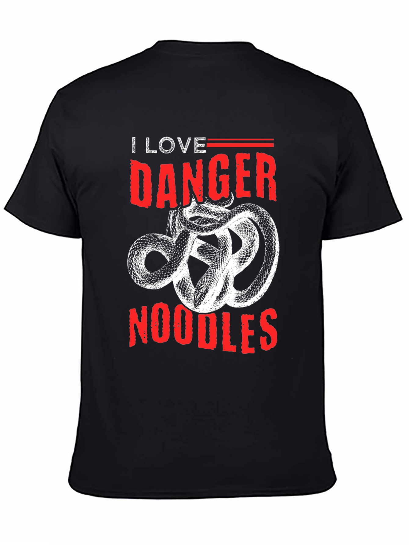 I Love Danger Noodles T-Shirt - Snake Graphic Tee