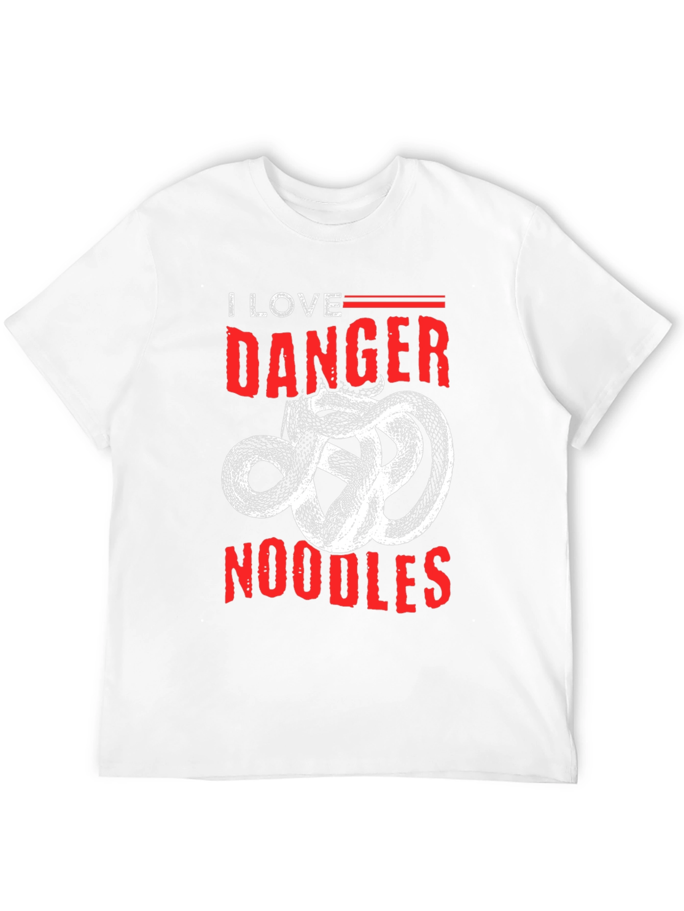 I Love Danger Noodles T-Shirt - Snake Graphic Tee