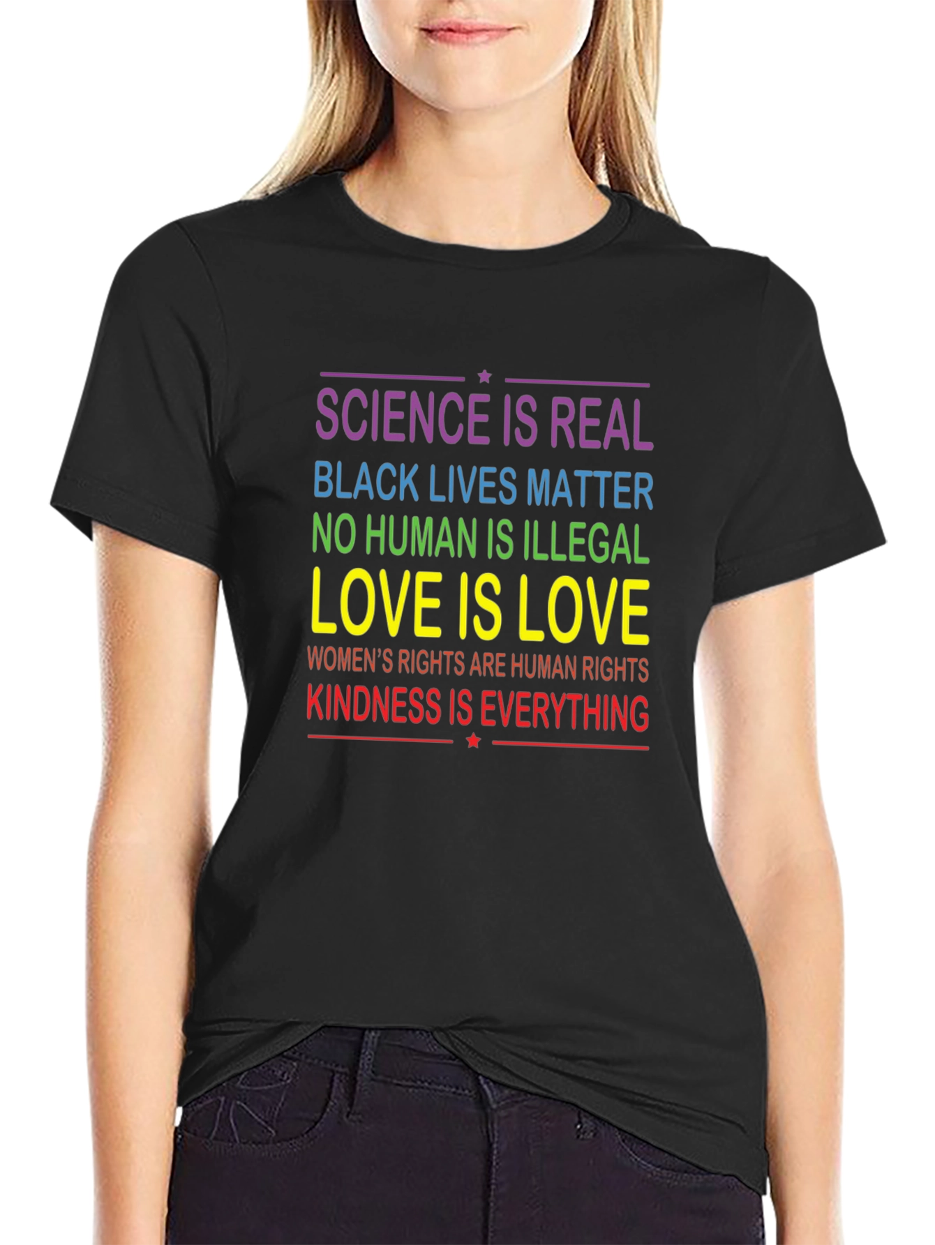 Equality Black T-Shirt - Science Love Human Rights