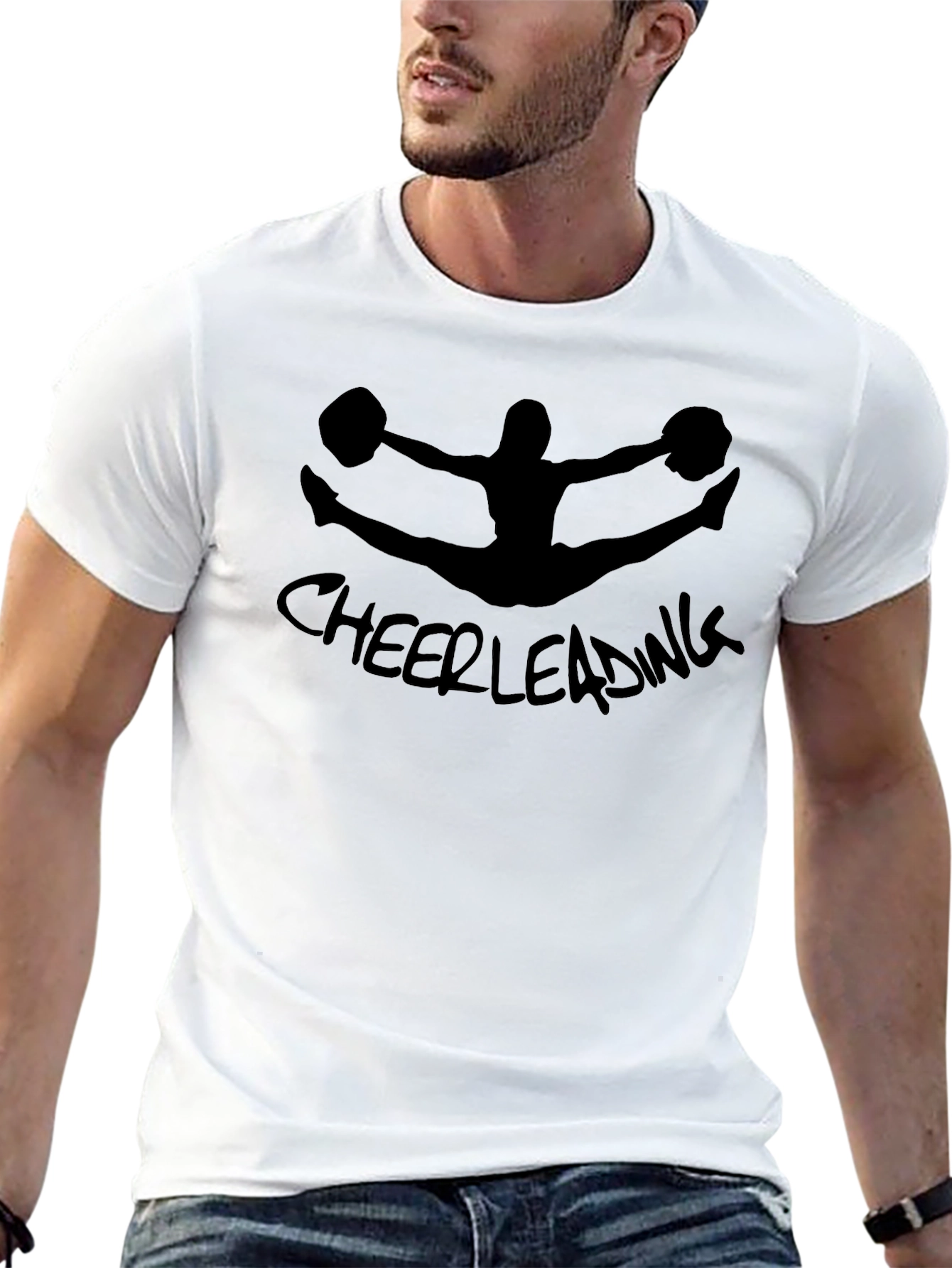 Cheerleading Silhouette Black Graphic T-Shirt