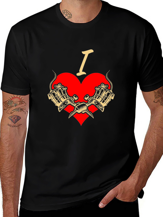 I Love Tattoos T-Shirt - Tattoo Machine Graphic Tee