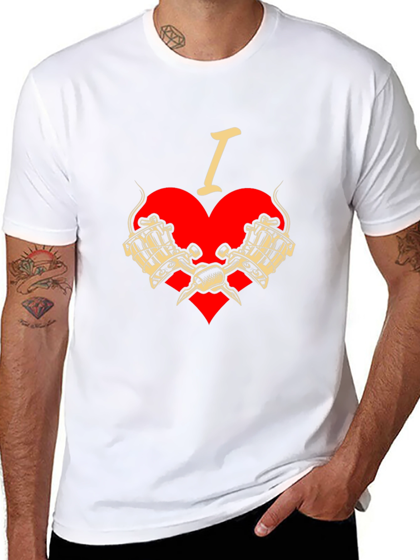 I Love Tattoos T-Shirt - Tattoo Machine Graphic Tee