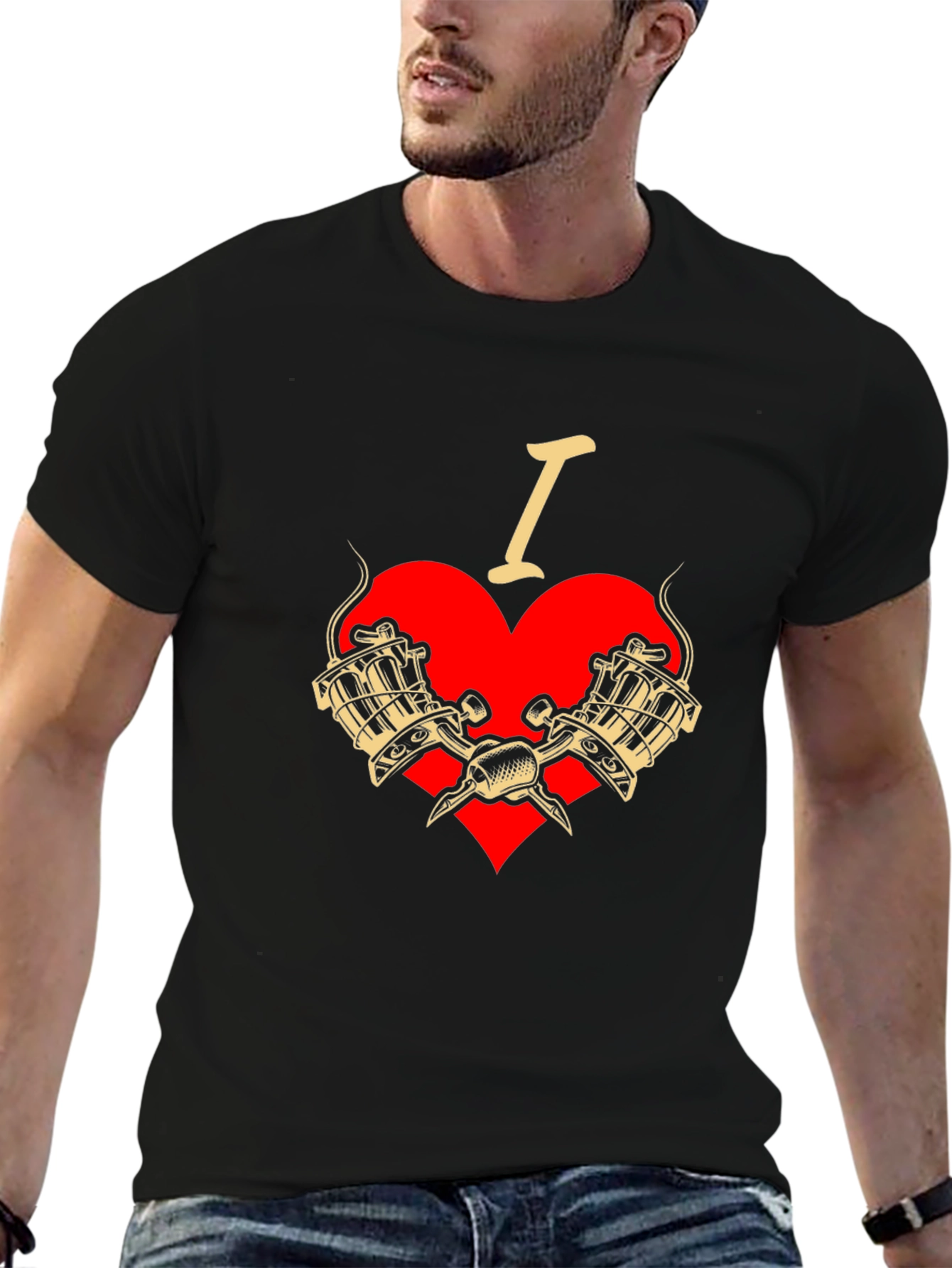 I Love Tattoos T-Shirt - Tattoo Machine Graphic Tee