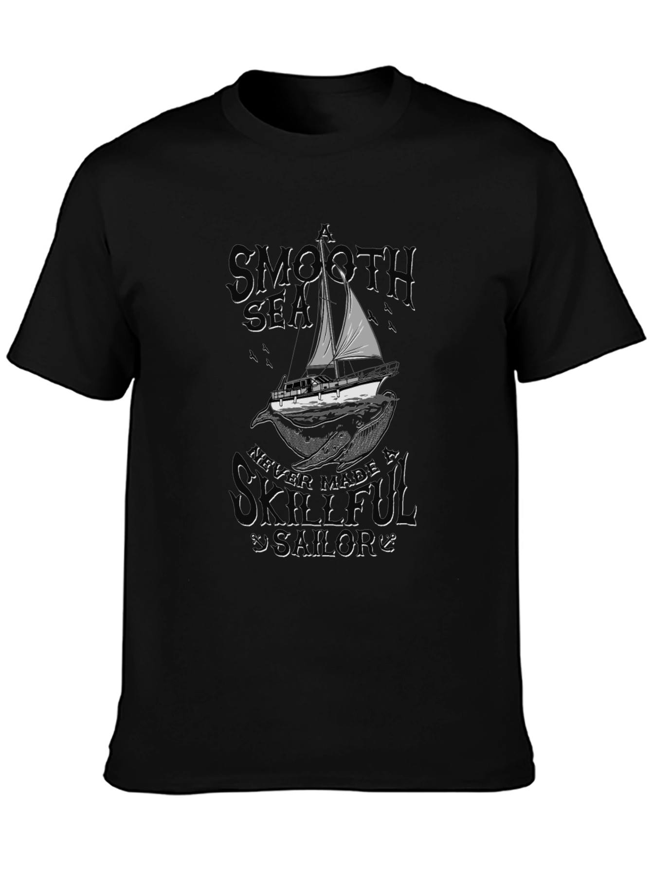 Smooth Sea Skillful Sailor Black T-Shirt