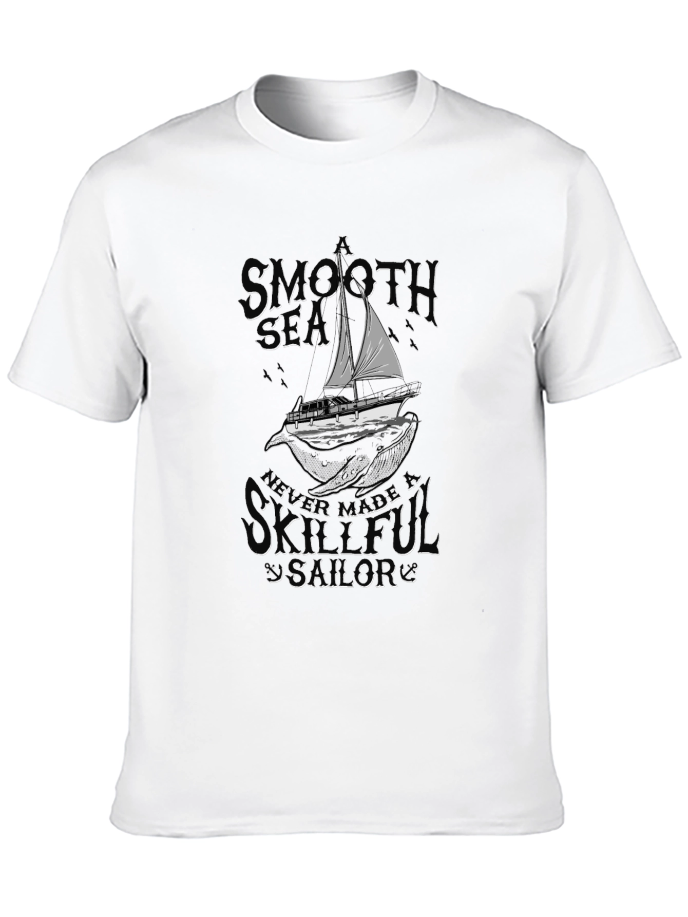 Smooth Sea Skillful Sailor Black T-Shirt