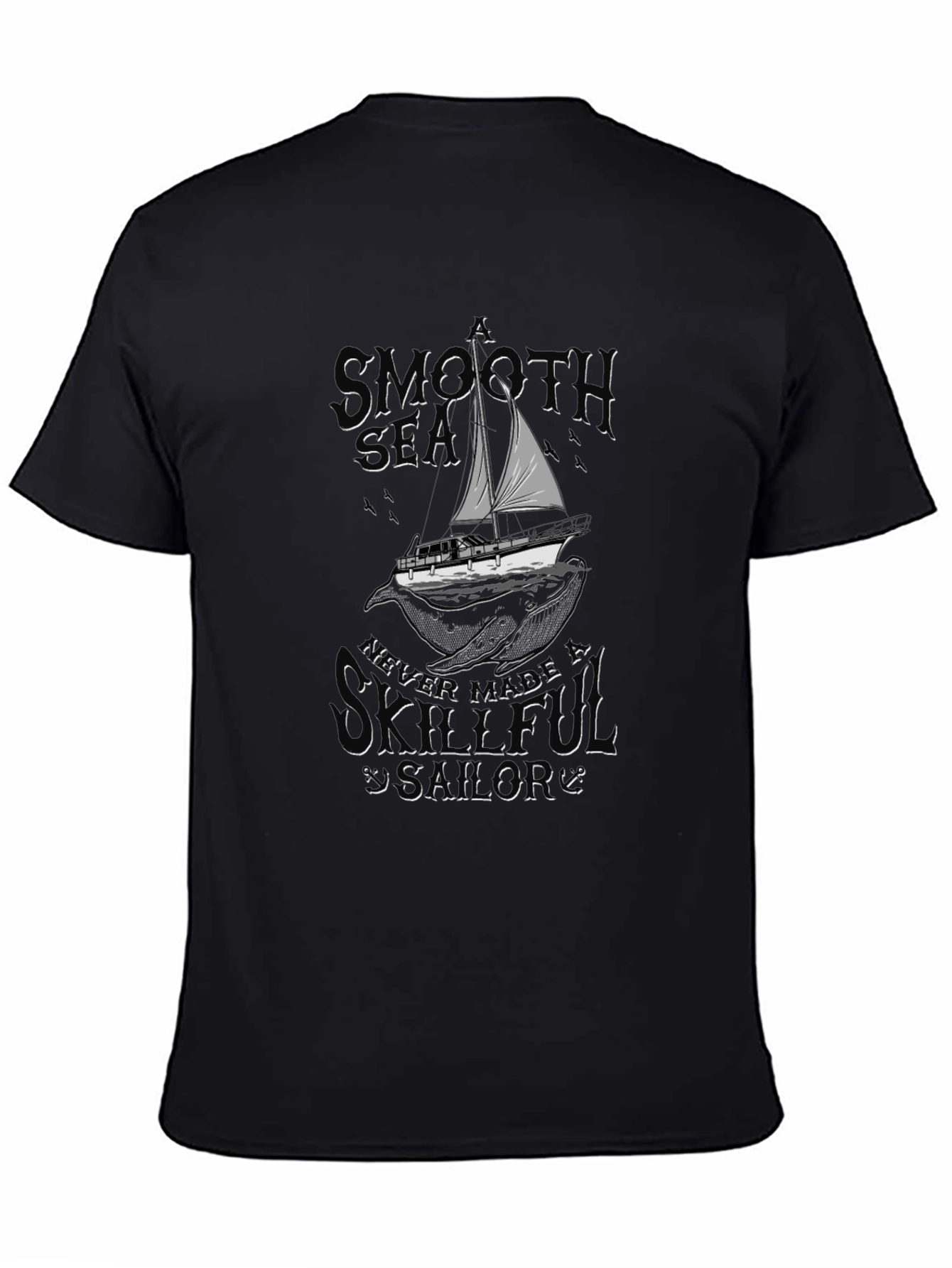 Smooth Sea Skillful Sailor Black T-Shirt